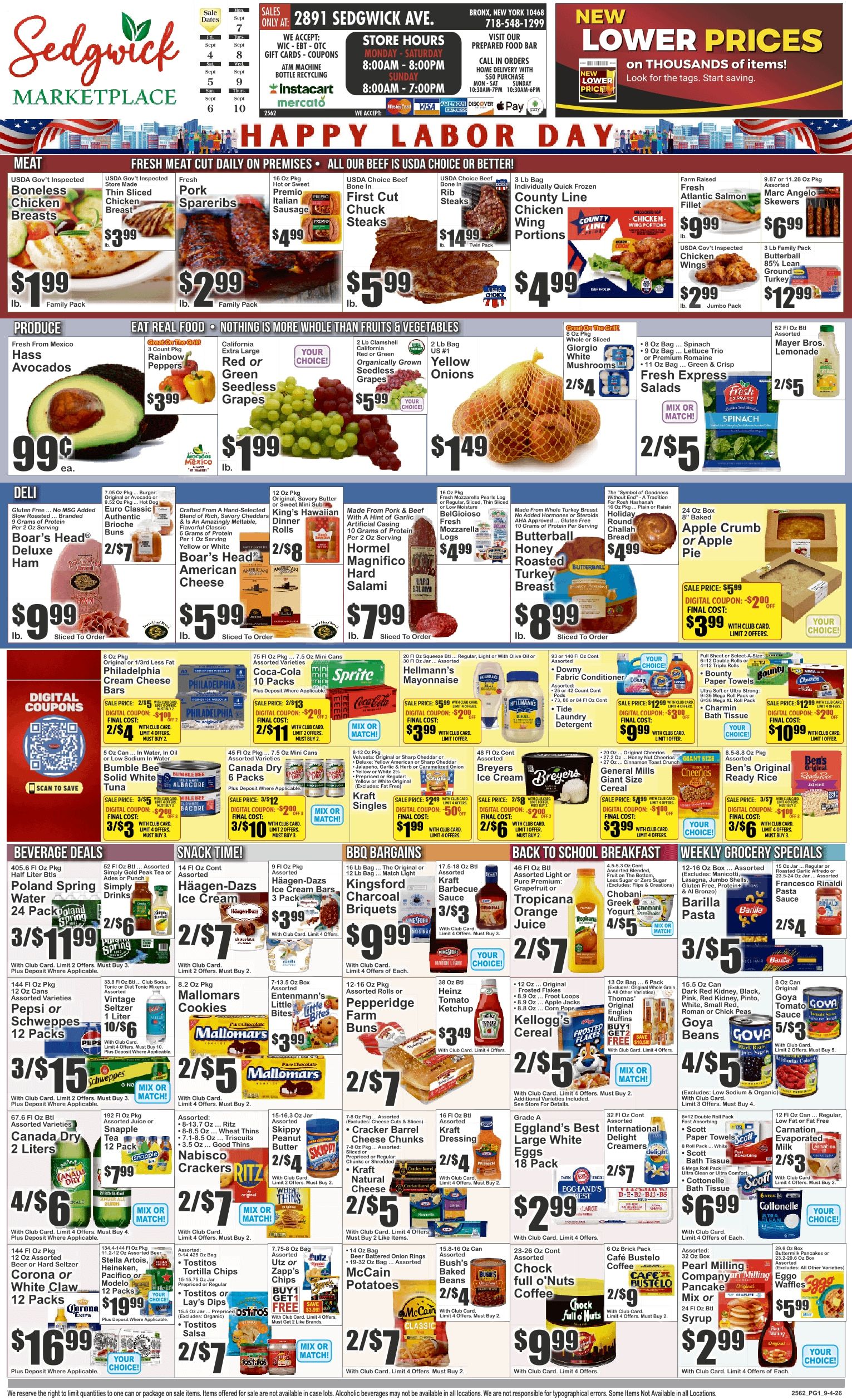 Sedgwick Marketplace (2891 Sedgwick Avenue, Bronx, NY) Key Food 09/04 - 09/10 Preview Weekly Ad September 4 - 10, 2026