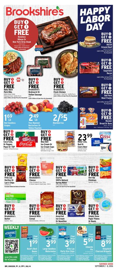 Brookshire's (Keithville-Stonewall Area, LA) Weekly Ad September 2 - 8, 2026