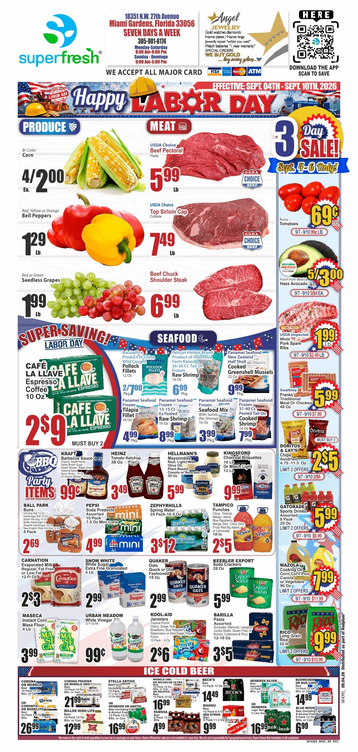 SuperFresh Supermarkets (Miami Gardens, FL) SuperFresh 09/04 - 09/10 Preview Weekly Ad September 4 - 10, 2026