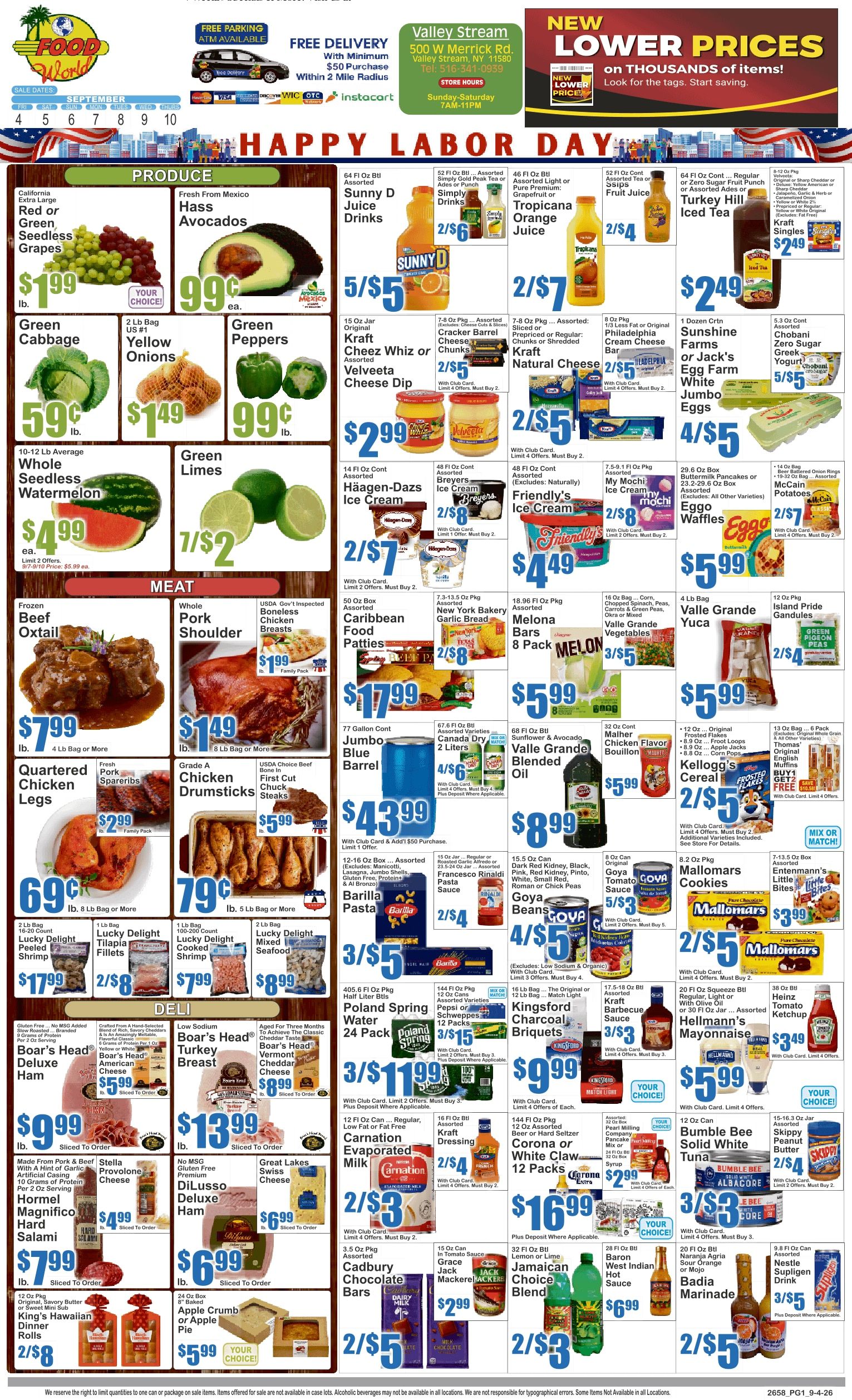 Food World Supermarket (Valley Stream, NY) Key Food 09/04 - 09/10 Preview Weekly Ad September 4 - 10, 2026