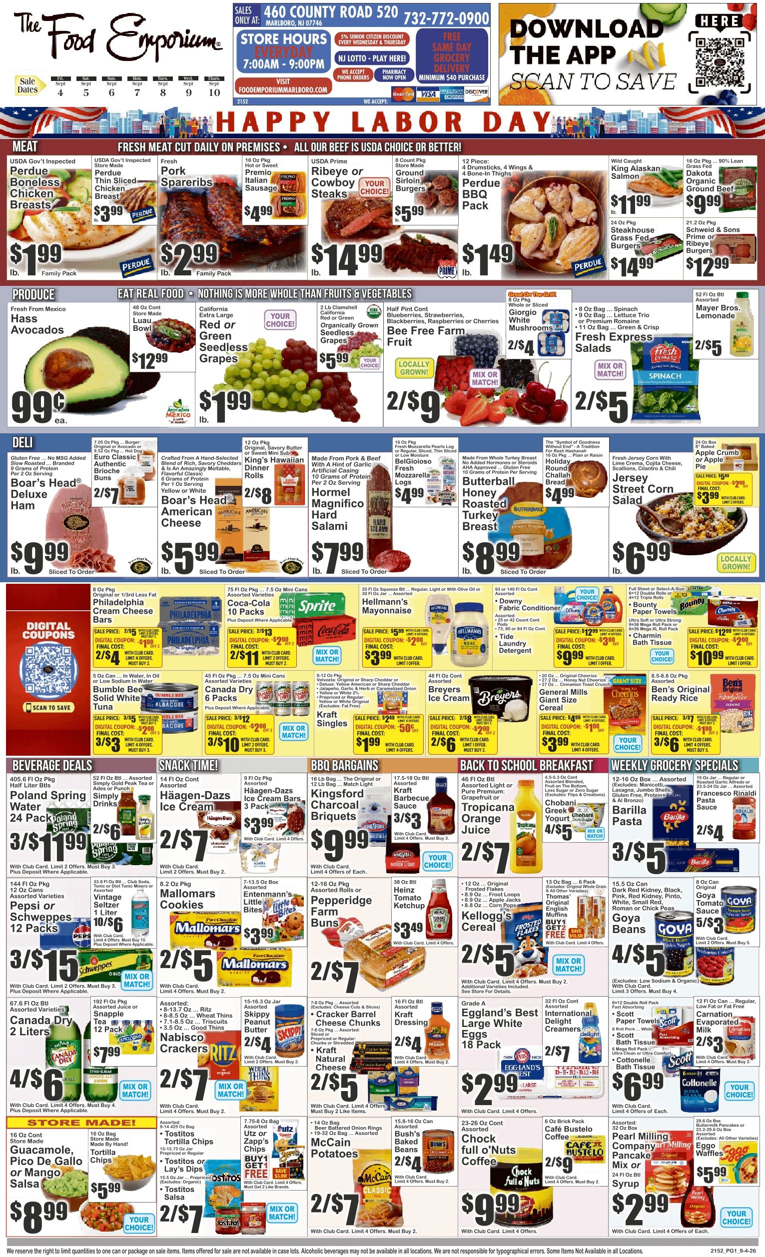 The Food Emporium (460 County Road 520, Marlboro, NJ) Food Emporium 09/04 - 09/10 Preview Weekly Ad September 4 - 10, 2026