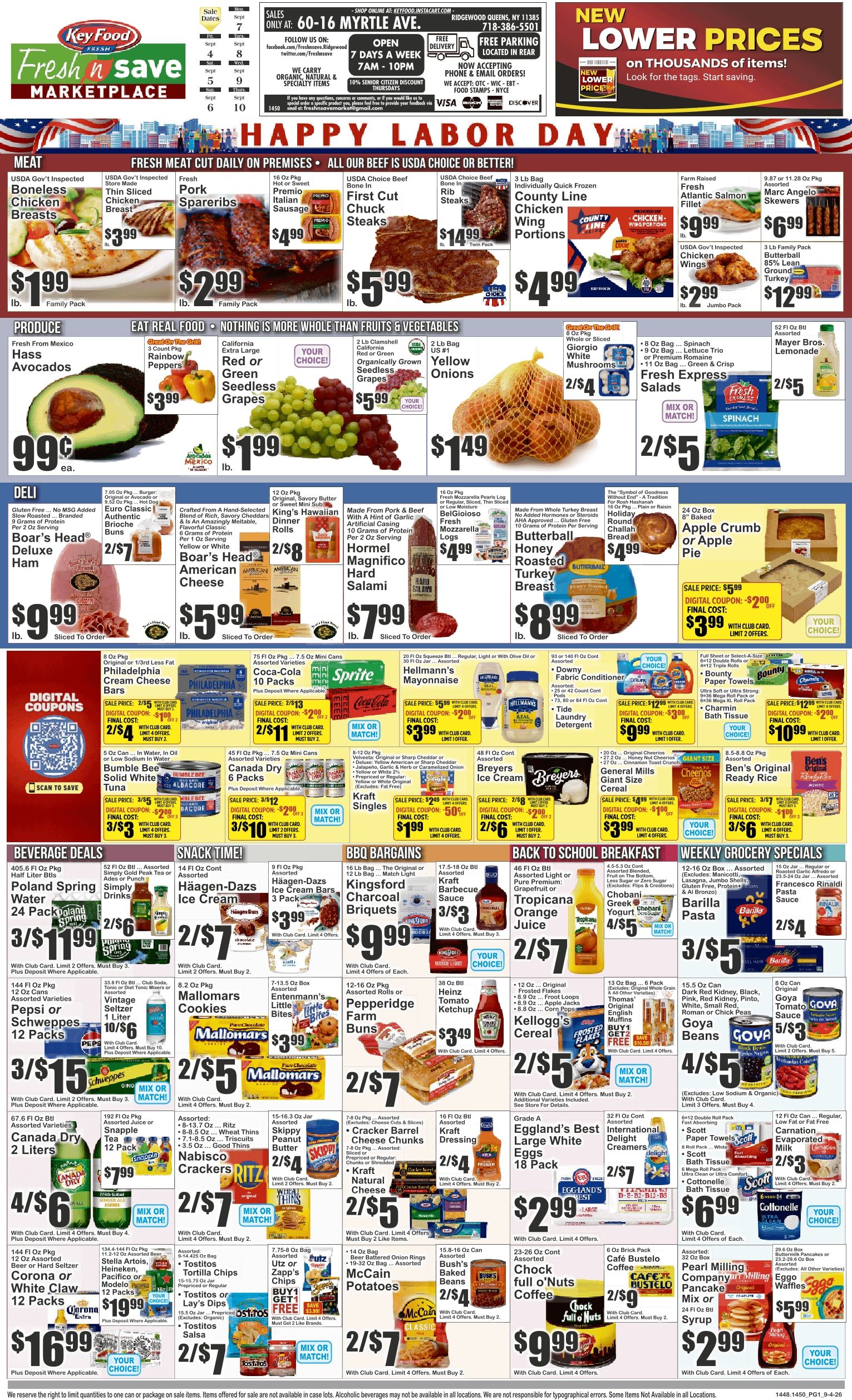 Fresh N Save Marketplace (Ridgewood, NY) Key Food 09/04 - 09/10 Preview Weekly Ad September 4 - 10, 2026