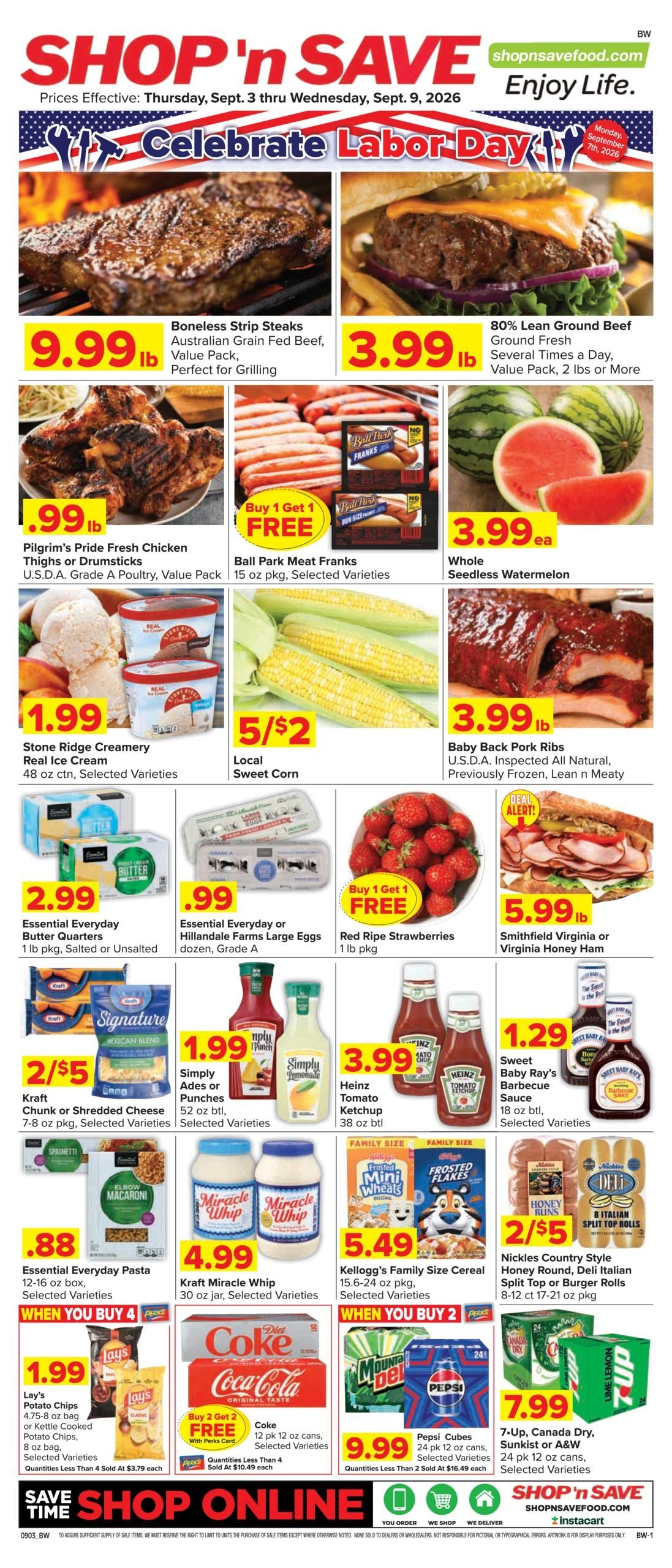Shop 'n Save (East Liverpool Area, OH) Weekly Ad September 3 - 9, 2026