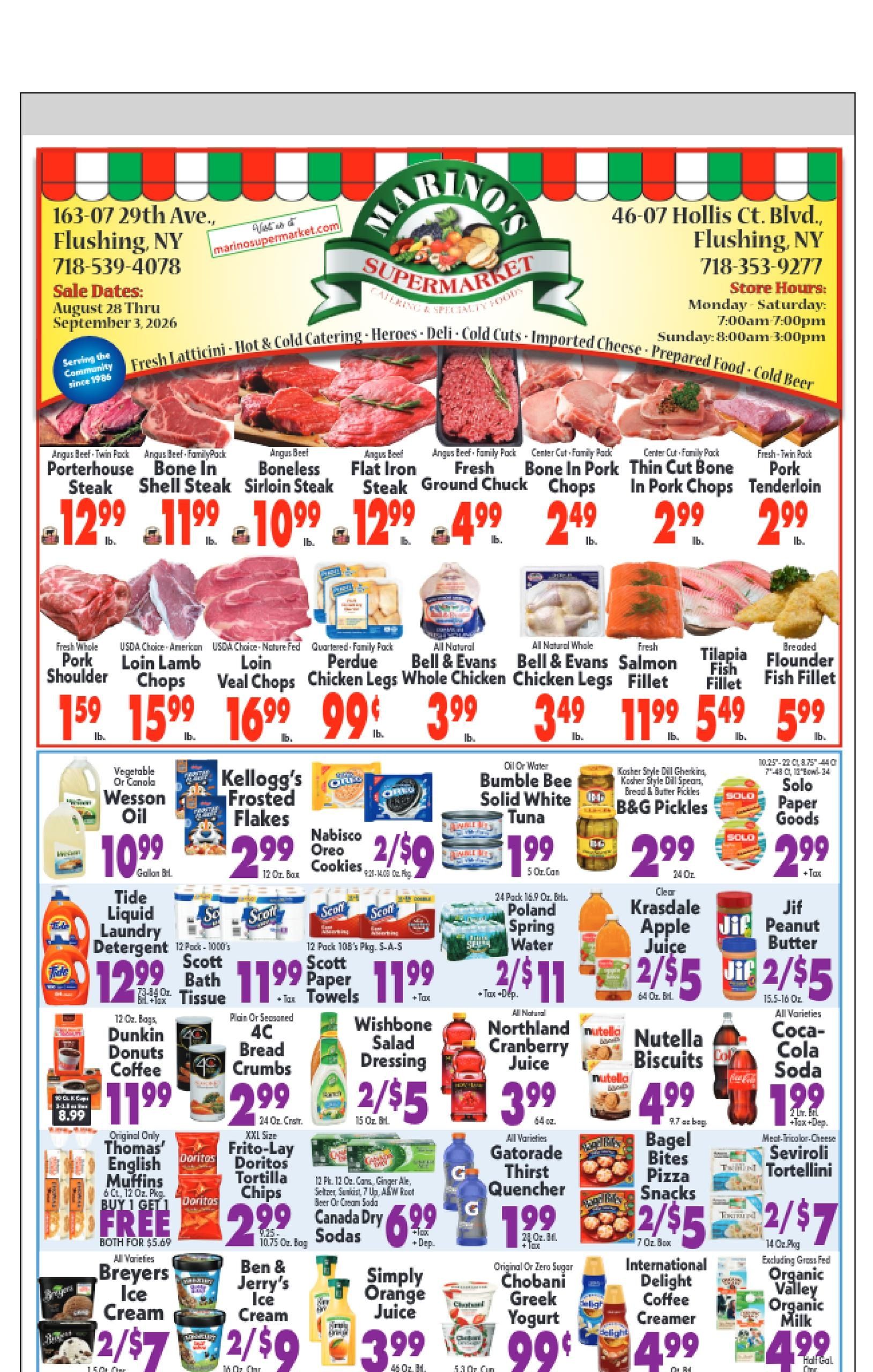 Marino's Supermarket Weekly Ad September 3 - 3, 2026