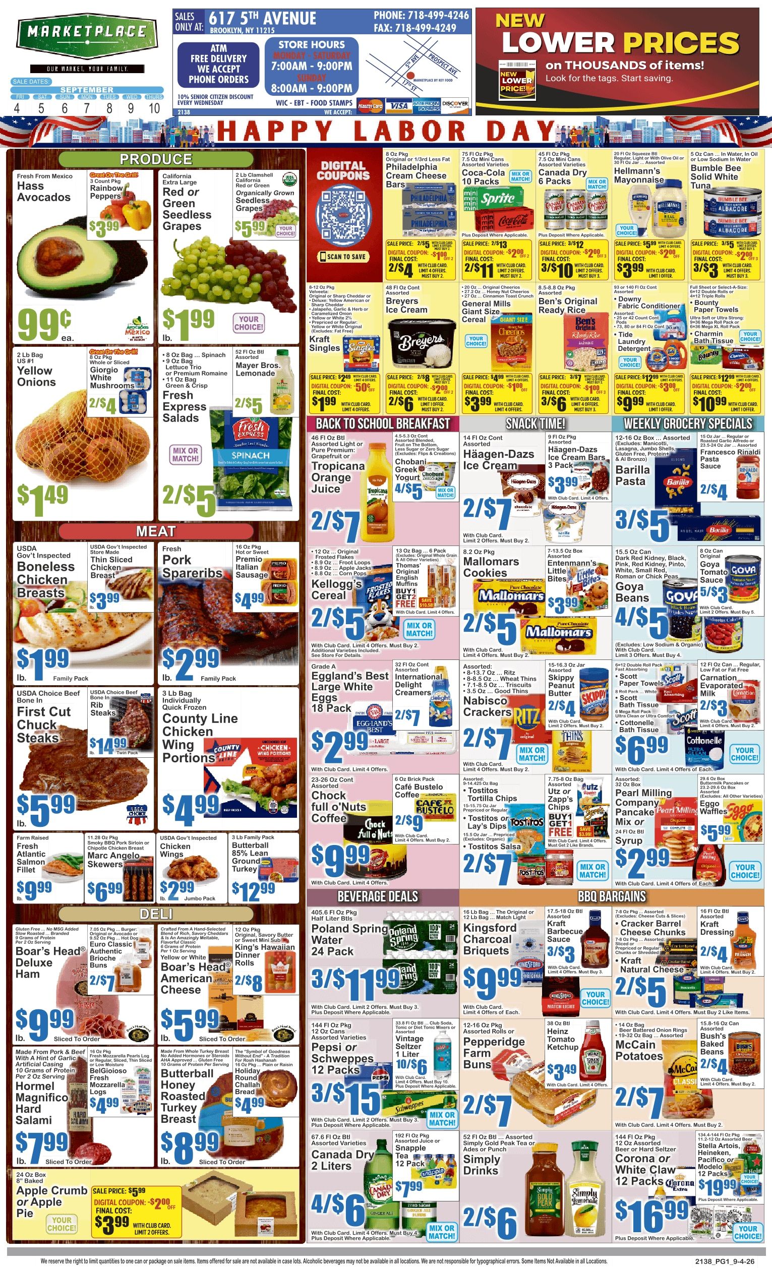 Marketplace by Key Food (617 5th Ave., Brooklyn, NY) Key Food 09/04 - 09/10 Preview Weekly Ad September 4 - 10, 2026