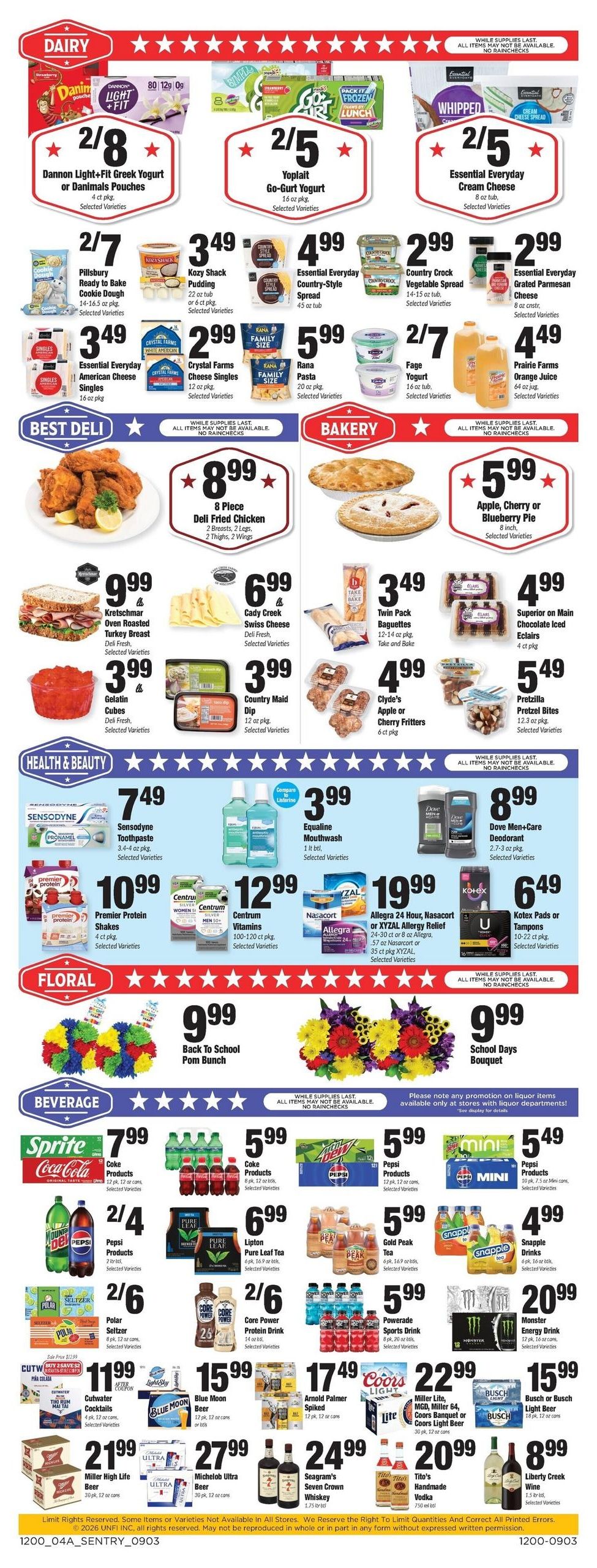 Sentry Foods Weekly Ad September 3 - 9, 2026