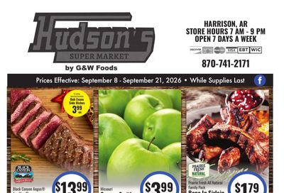 Hudson's Super Market Weekly Ad September 8 - 21, 2026