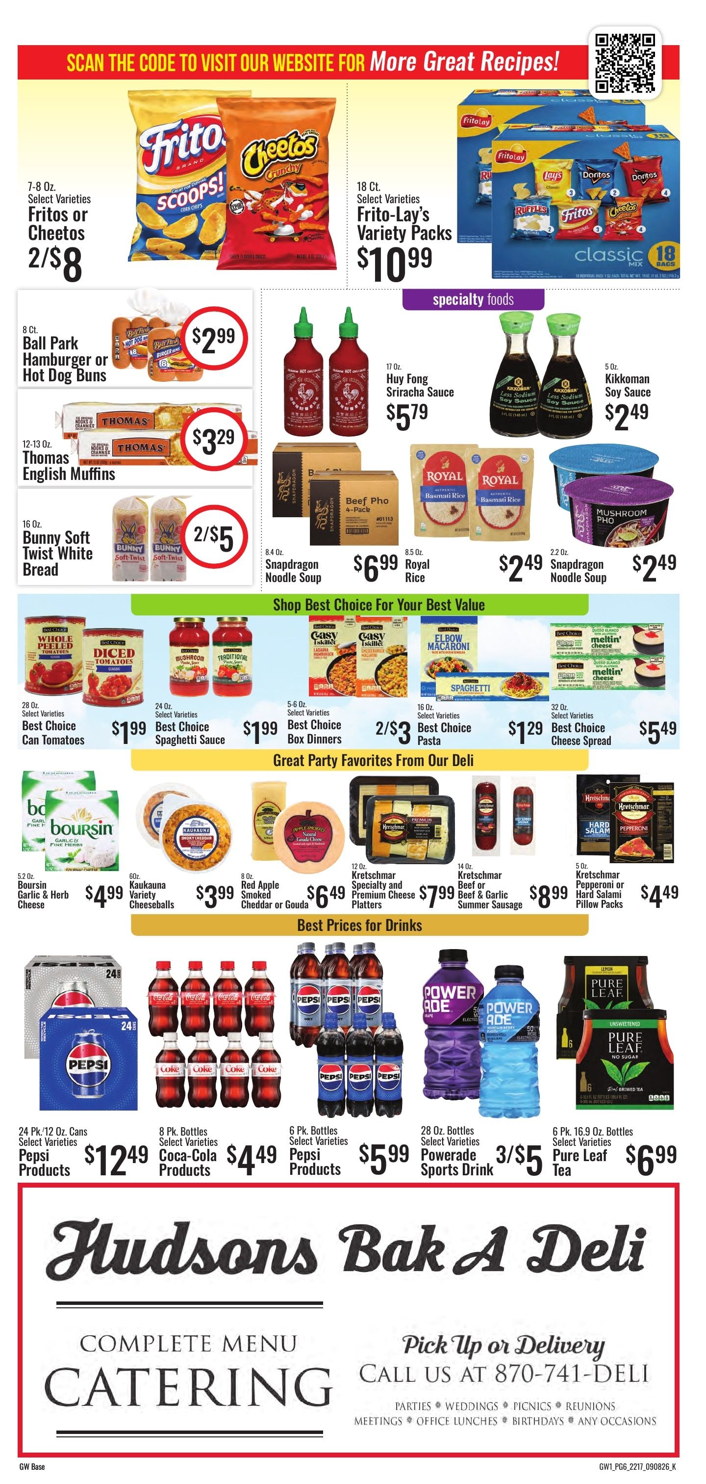 Hudson's Super Market Weekly Ad September 8 - 21, 2026