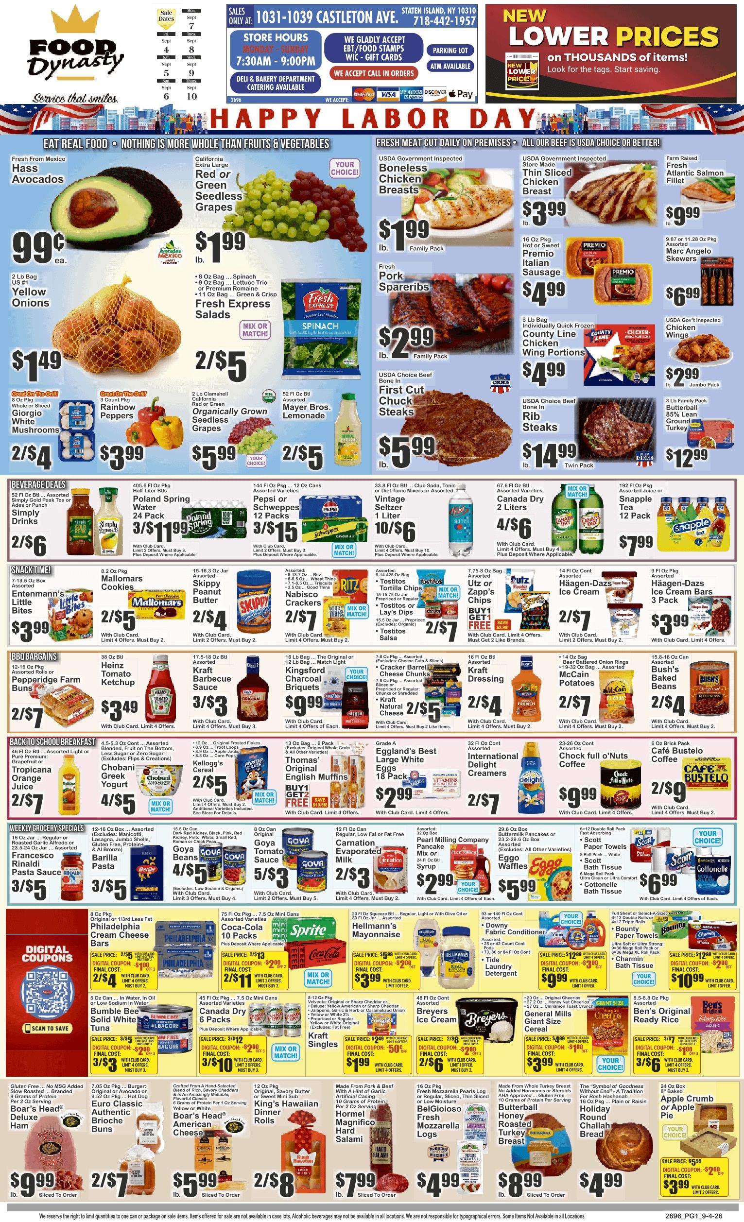 Food Dynasty (1031-1039 Castleton Avenue, Staten Island, NY) Key Food 09/04 - 09/10 Preview Weekly Ad September 4 - 10, 2026