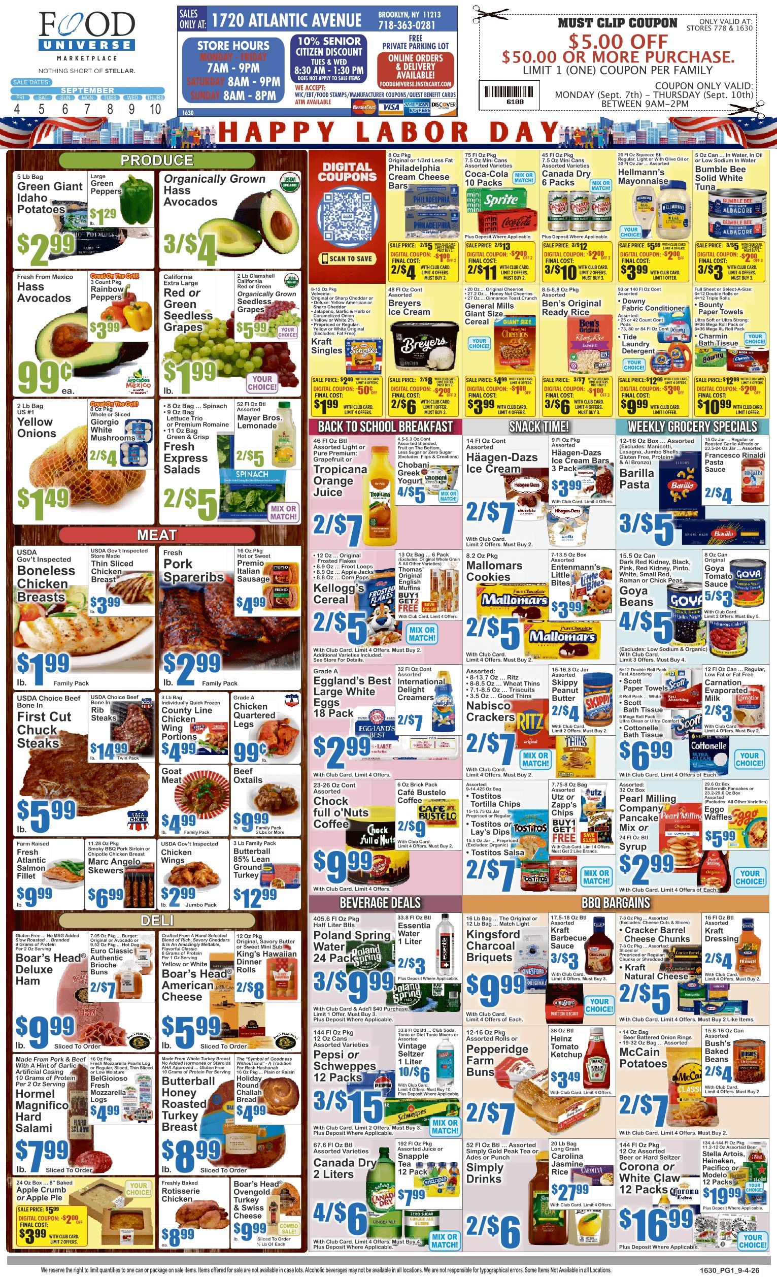 Food Universe (1720 Atlantic Ave., Brooklyn, NY) 09/04 - 09/10 Preview Weekly Ad September 4 - 10, 2026