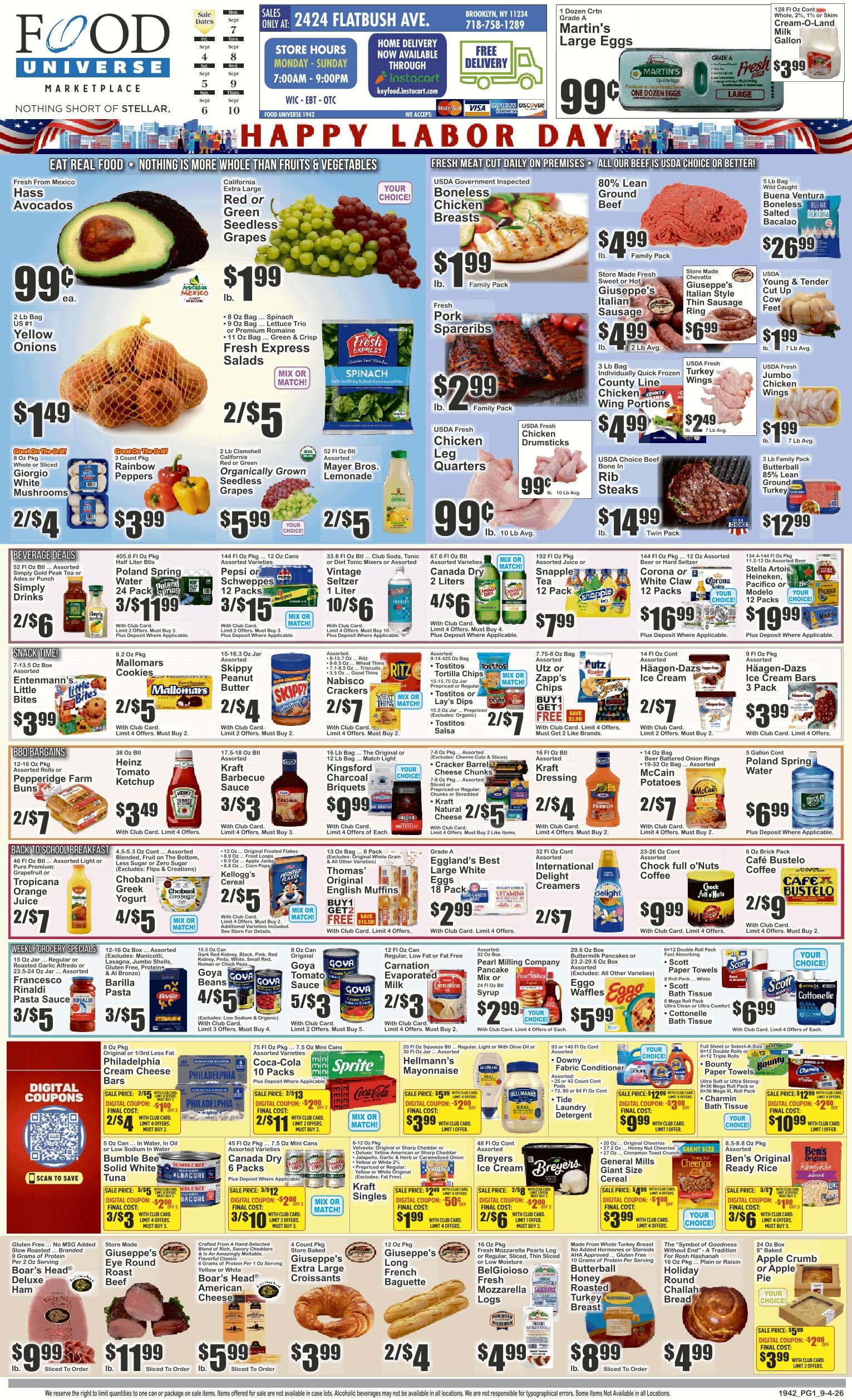 Food Universe (2424 Flatbush Ave., Brooklyn, NY) 09/04 - 09/10 Preview Weekly Ad September 4 - 10, 2026