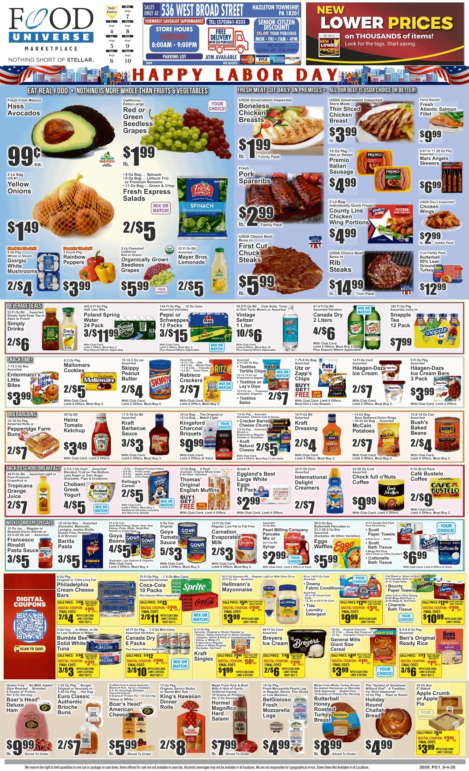 Food Universe (Hazleton, PA) 09/04 - 09/10 Preview Weekly Ad September 4 - 10, 2026