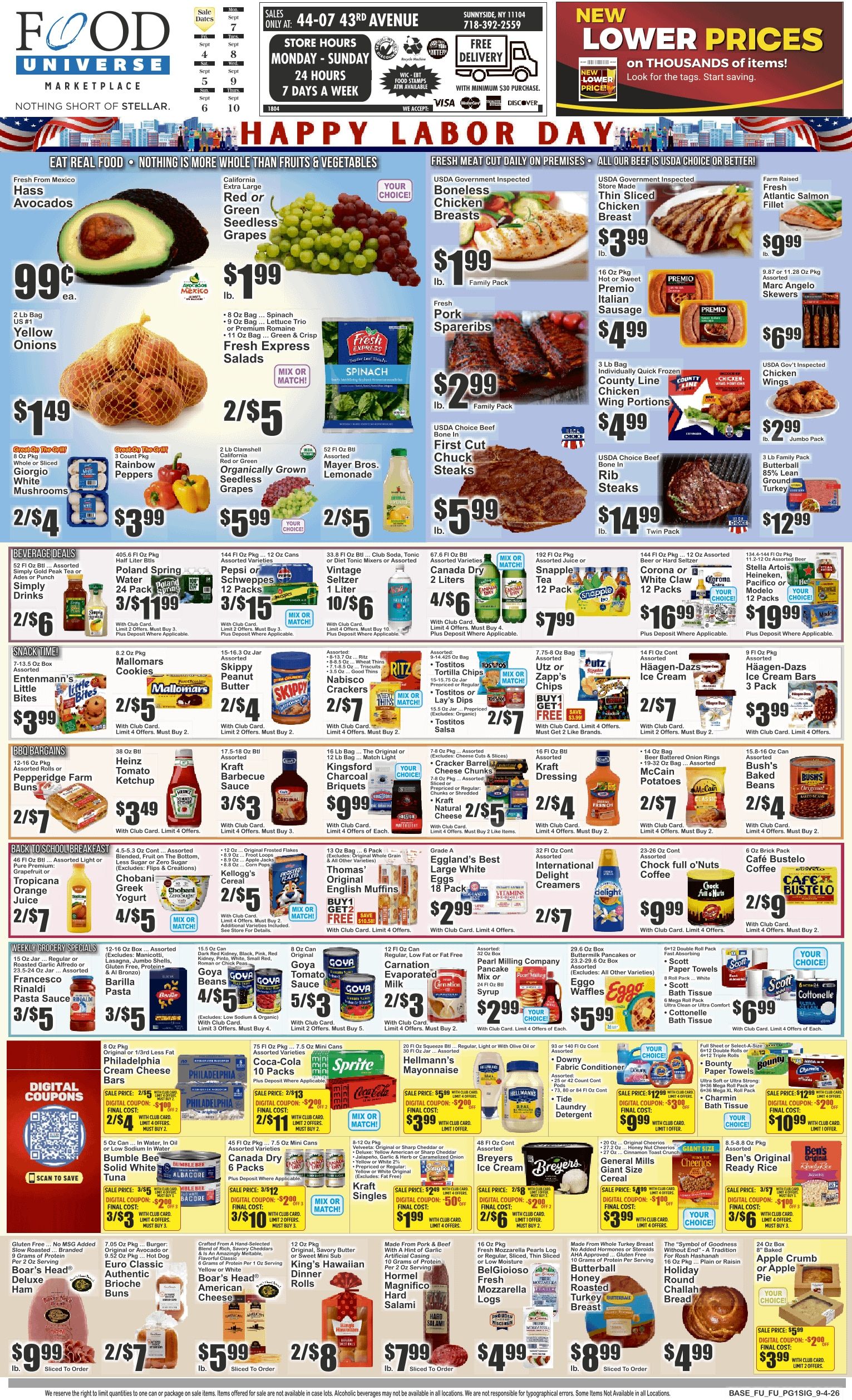 Food Universe (Sunnyside, NY) 09/04 - 09/10 Preview Weekly Ad September 4 - 10, 2026