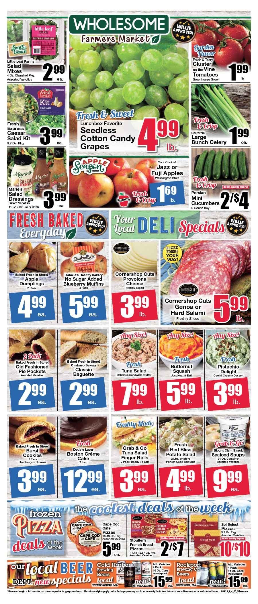 Wholesome Farmers Market Weekly Ad September 4 - 10, 2026