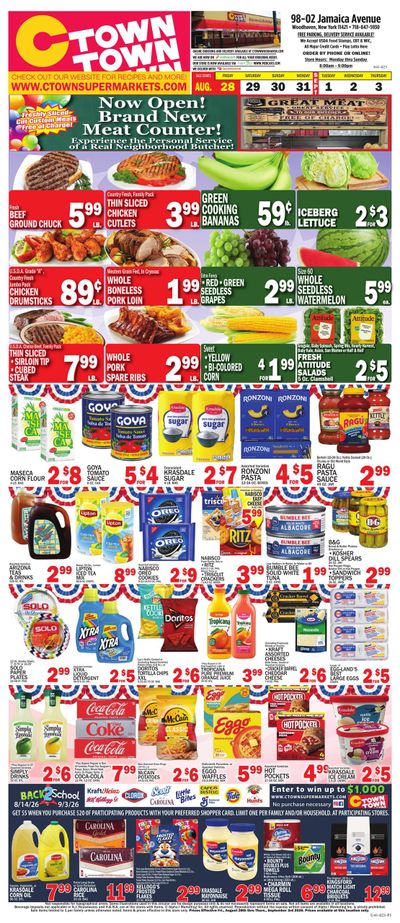 C Town (Woodhaven Area, NY) Weekly Ad August 28 - September 3, 2026