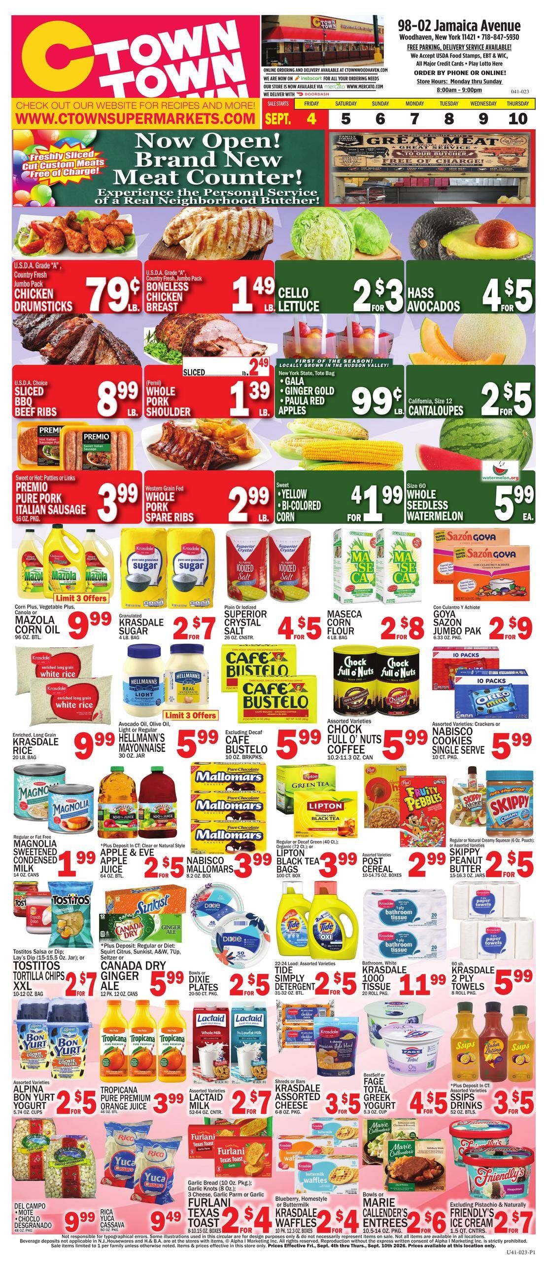 C Town (Woodhaven Area, NY) Weekly Ad September 4 - 10, 2026