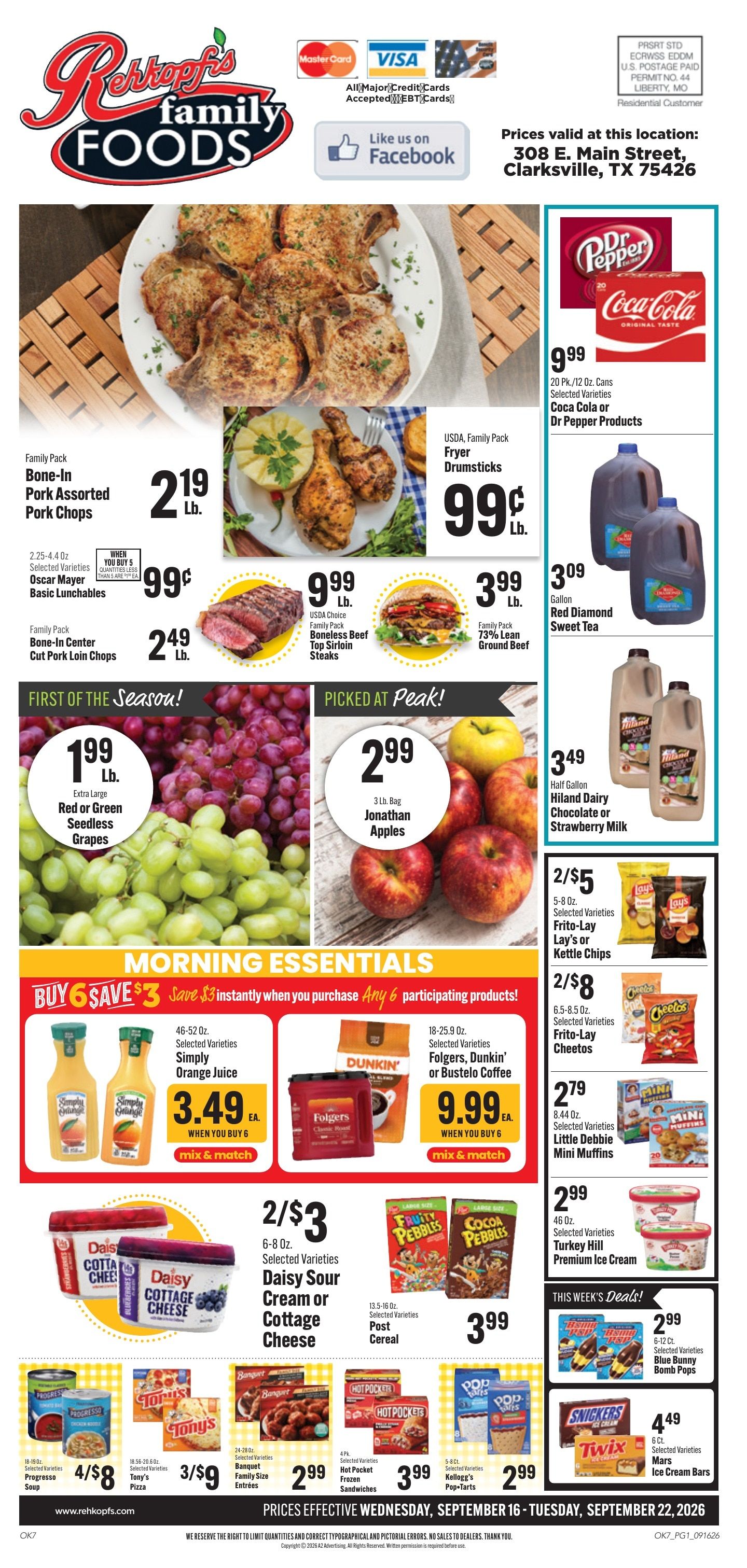 Rehkopf's Family Foods Weekly Ad September 16 - 22, 2026