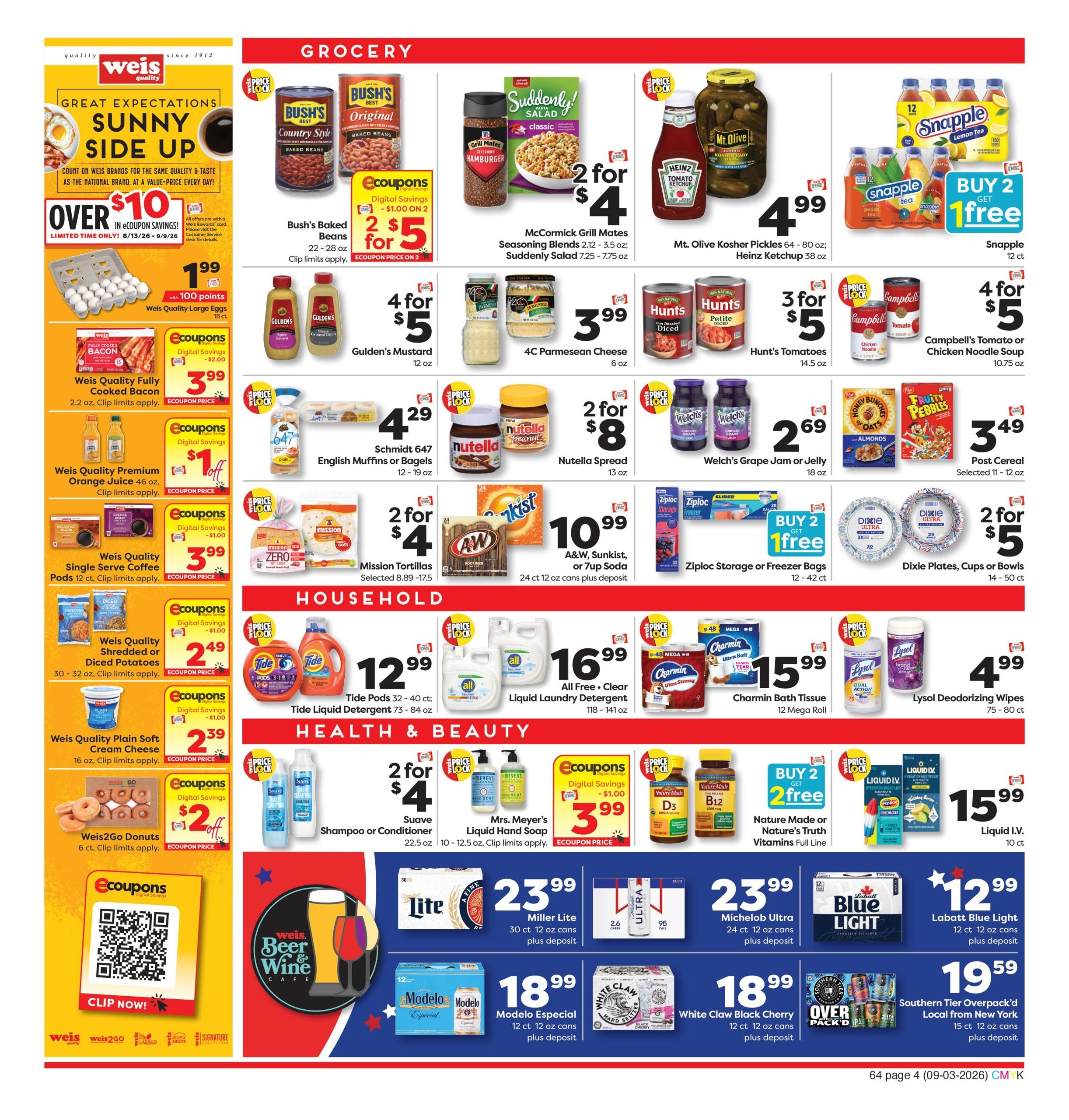 Weis Markets (Bible School Park Area, NY) Weekly Ad September 3 - 9, 2026