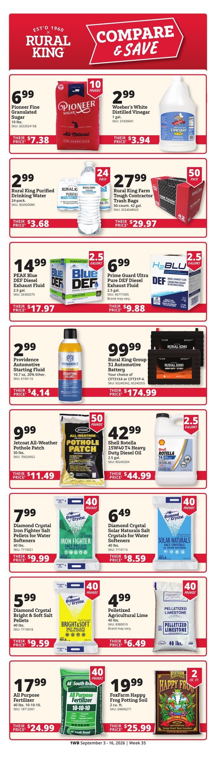 Rural King (Booth Area, AL) Weekly Ad September 3 - 16, 2026