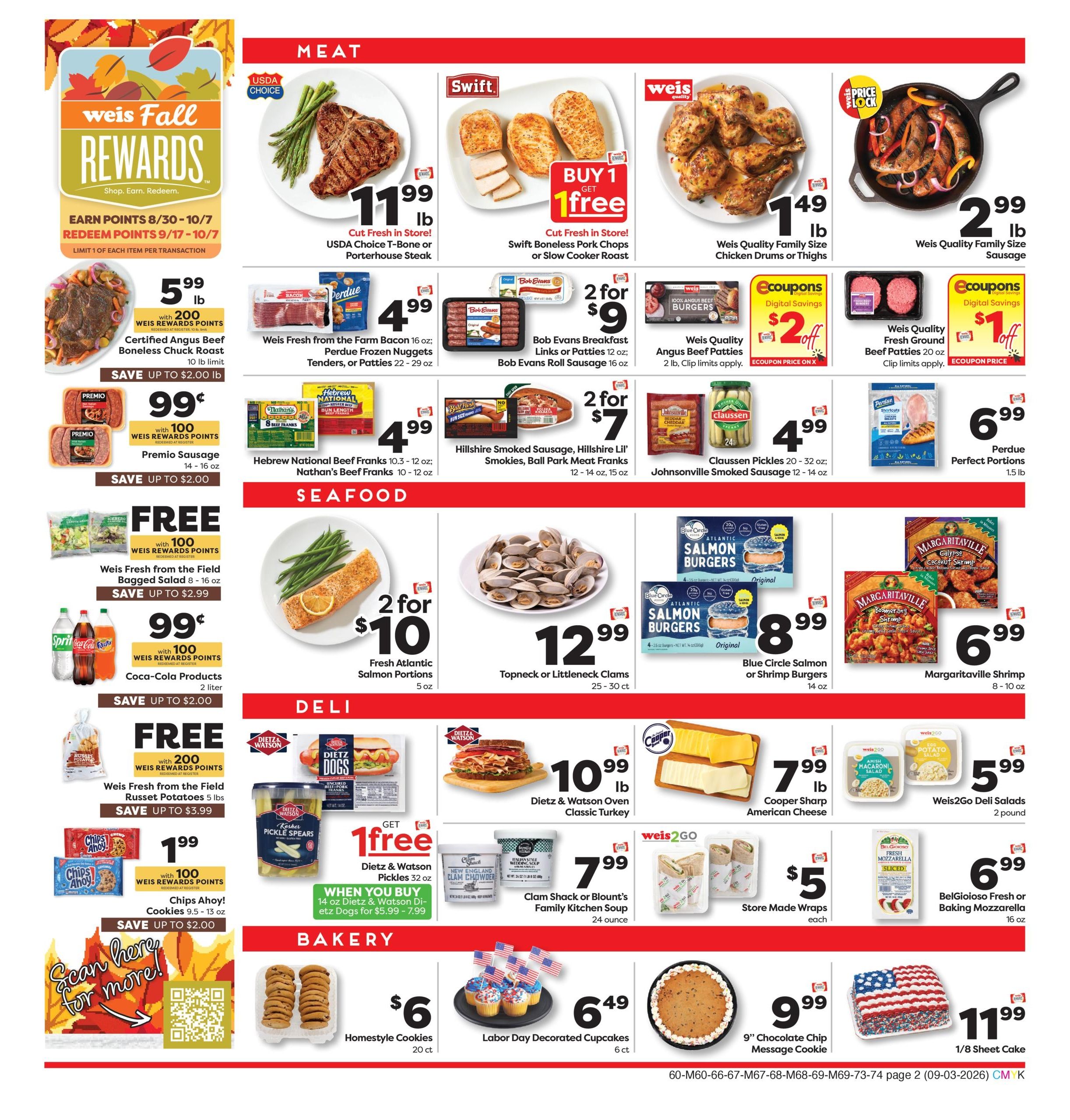 Weis Markets (Haddonfield Area, NJ) Weekly Ad September 3 - 9, 2026