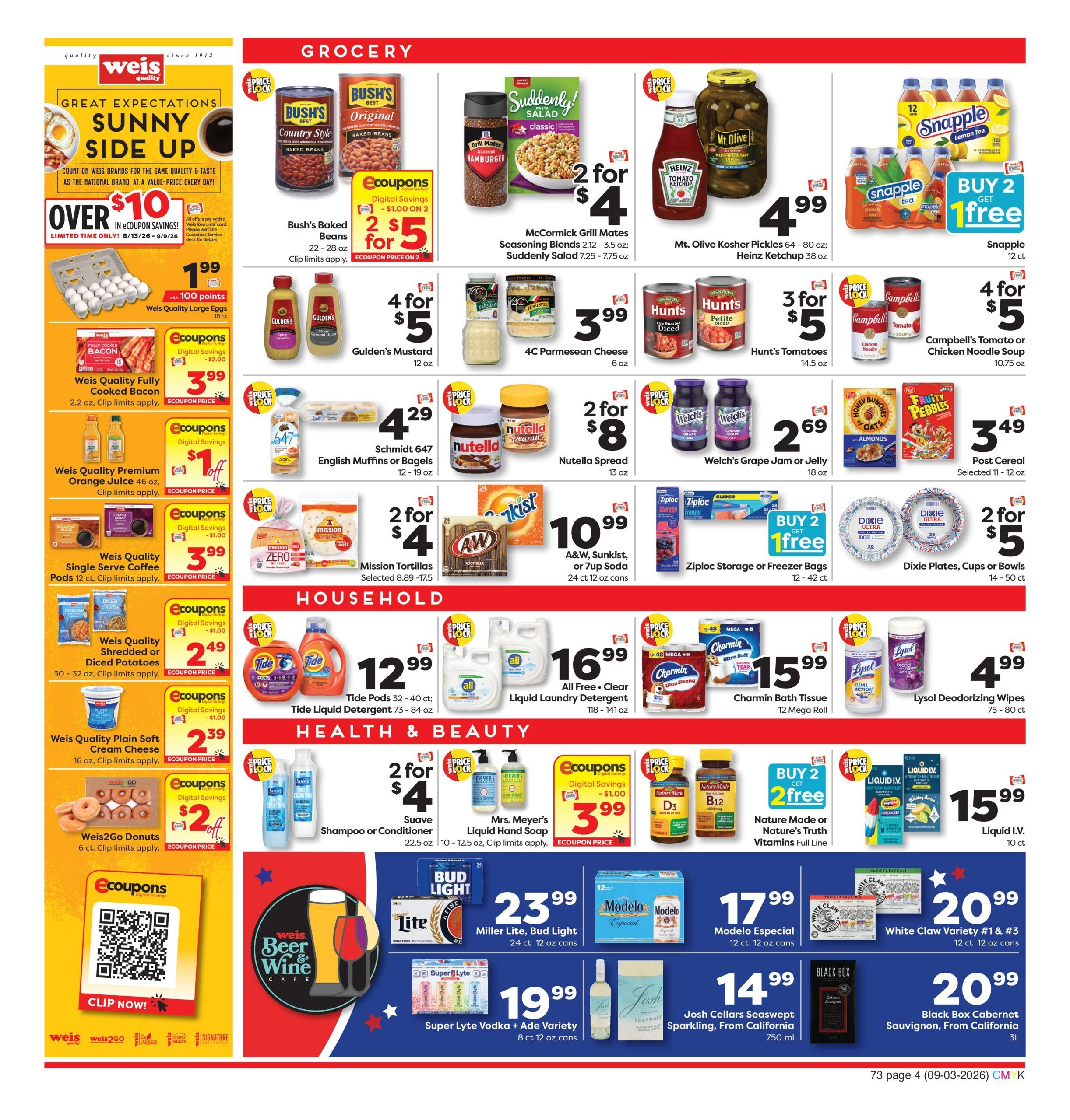 Weis Markets (Fredericksburg Area, VA) Weekly Ad September 3 - 9, 2026