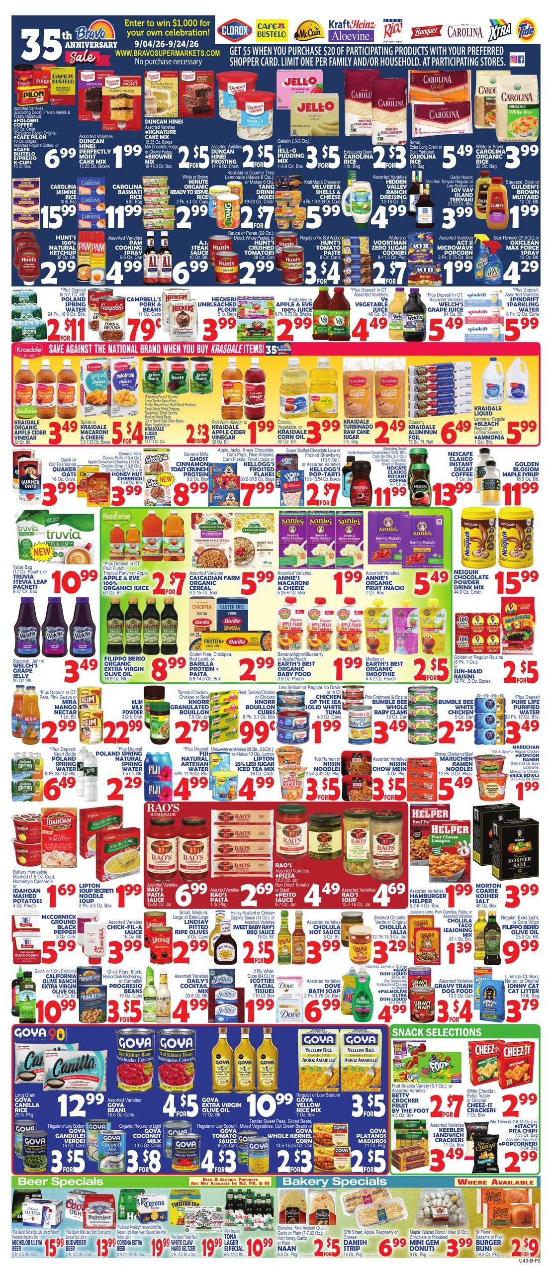 Bravo Supermarket (Edgewater Area, NJ) Weekly Ad September 4 - 10, 2026
