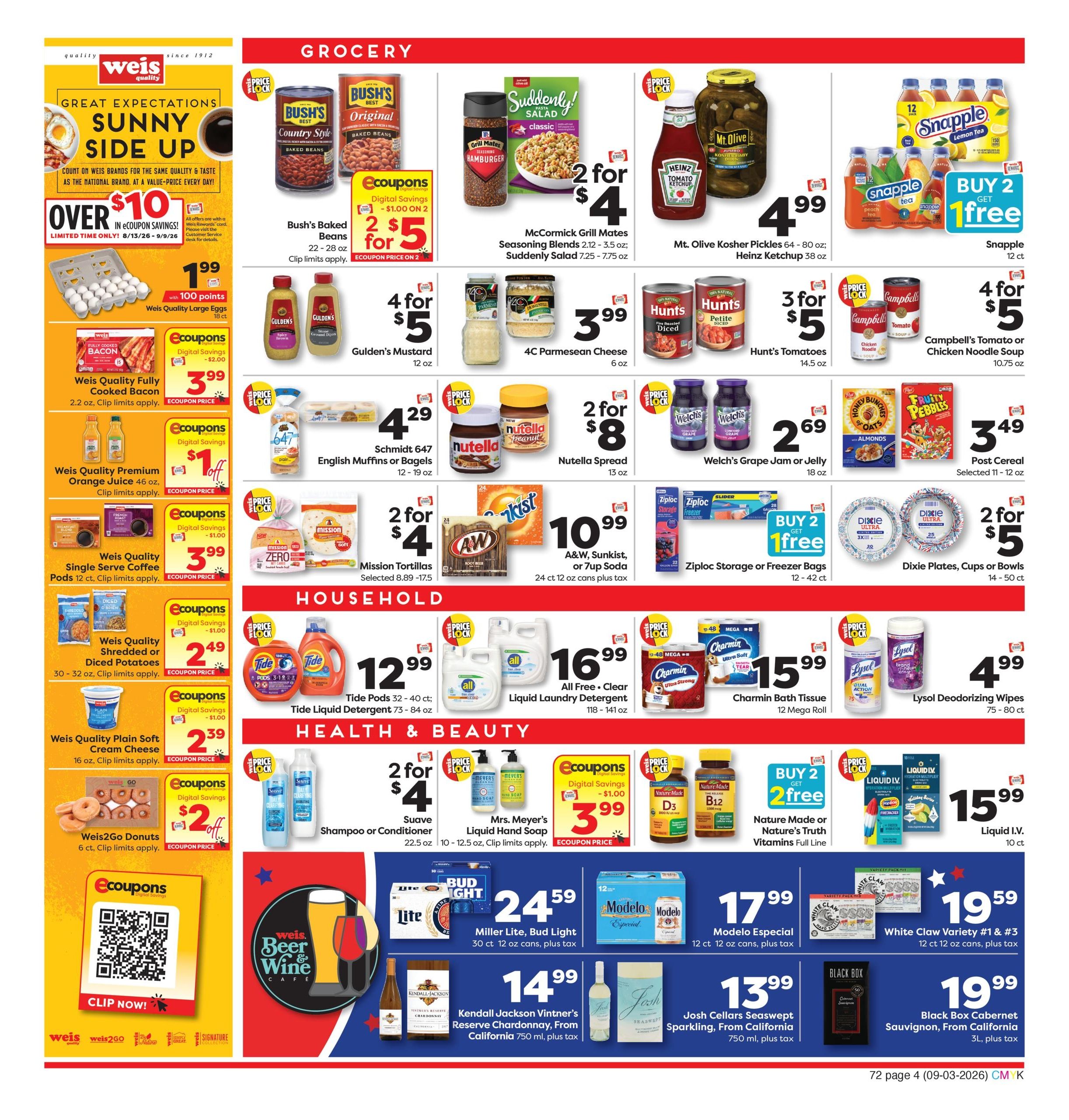 Weis Markets (Winchester Area, VA) Weekly Ad September 3 - 9, 2026