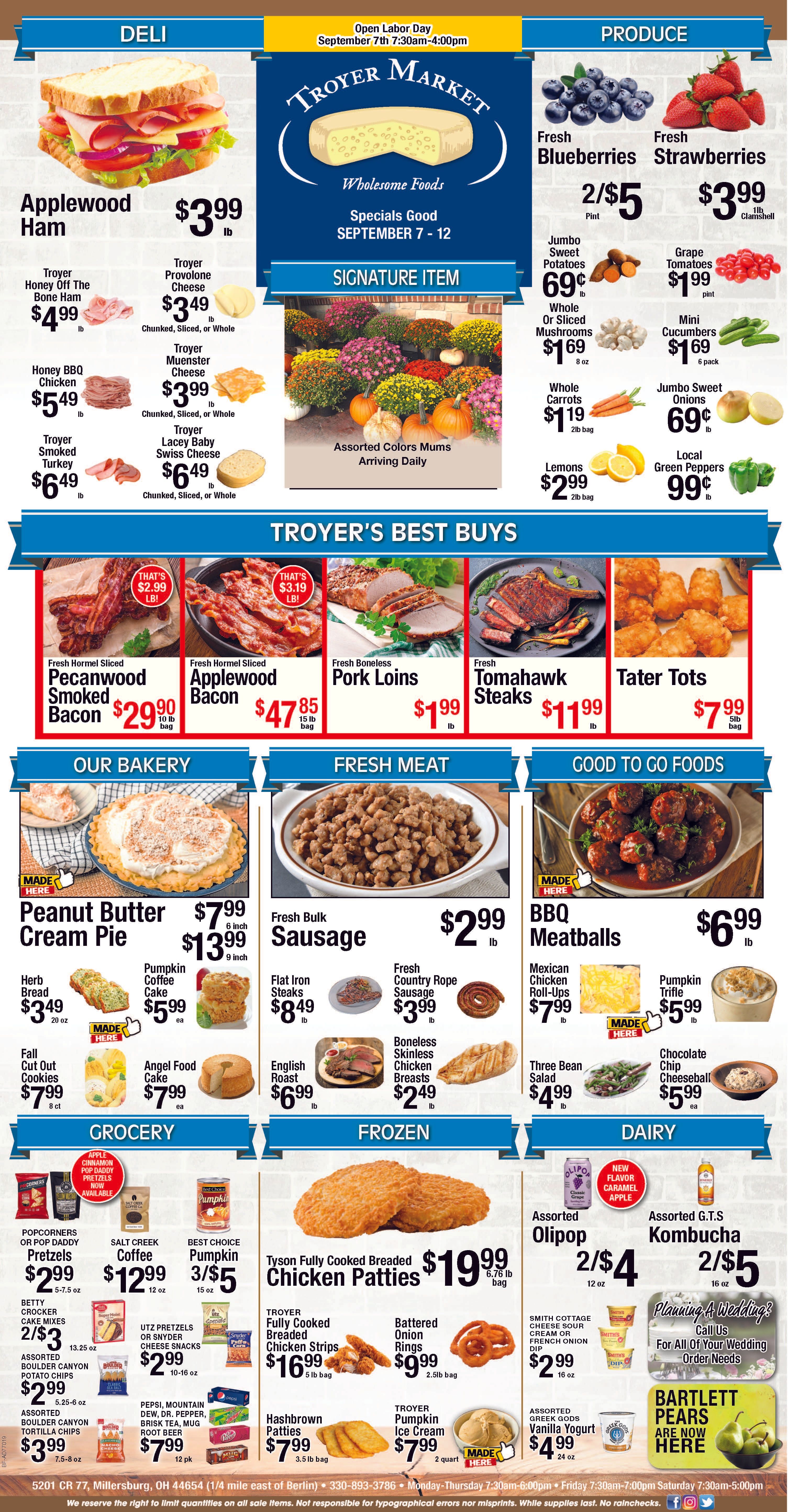Troyer Country Market Weekly Ad September 7 - 12, 2026