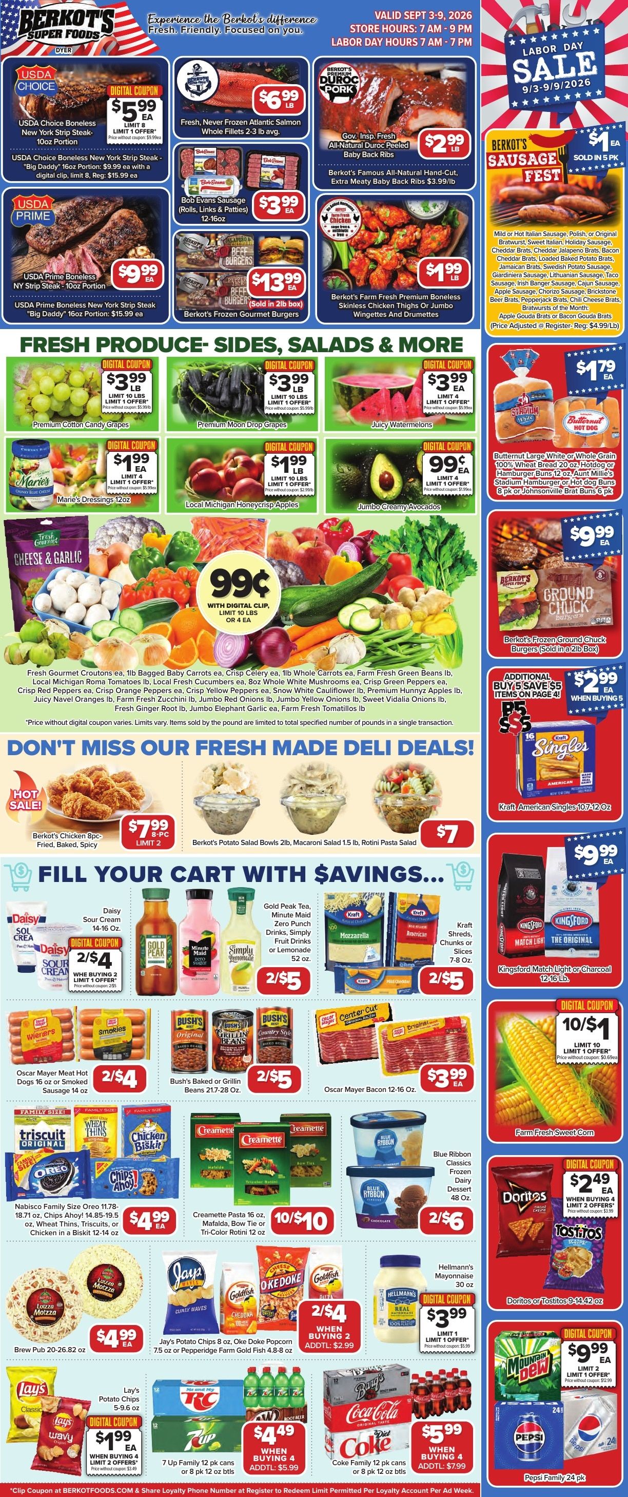 Berkot's Super Foods (Dyer, IN) Weekly Ad September 3 - 9, 2026