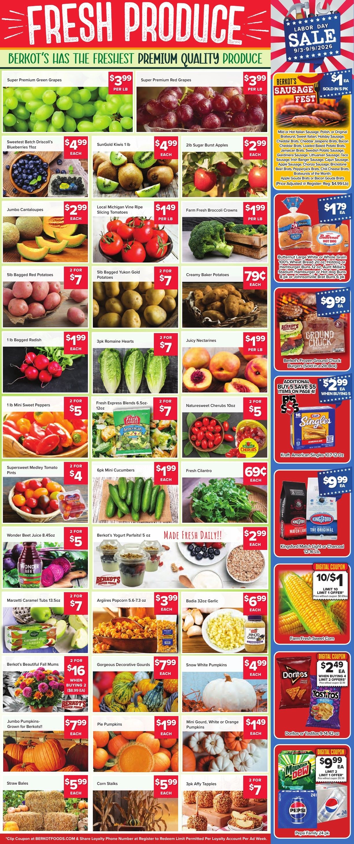 Berkot's Super Foods (Dyer, IN) Weekly Ad September 3 - 9, 2026