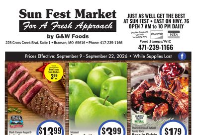 Sun Fest Market (Branson, MO) Weekly Ad September 9 - 22, 2026