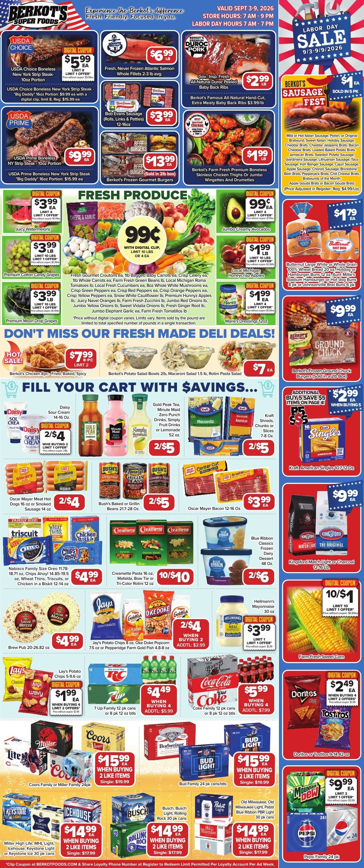 Berkot's Super Foods (Illinois) Weekly Ad September 3 - 9, 2026