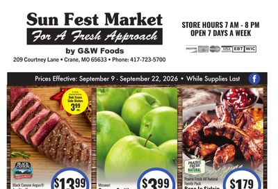 Sun Fest Market (Crane, MO) Weekly Ad September 9 - 22, 2026