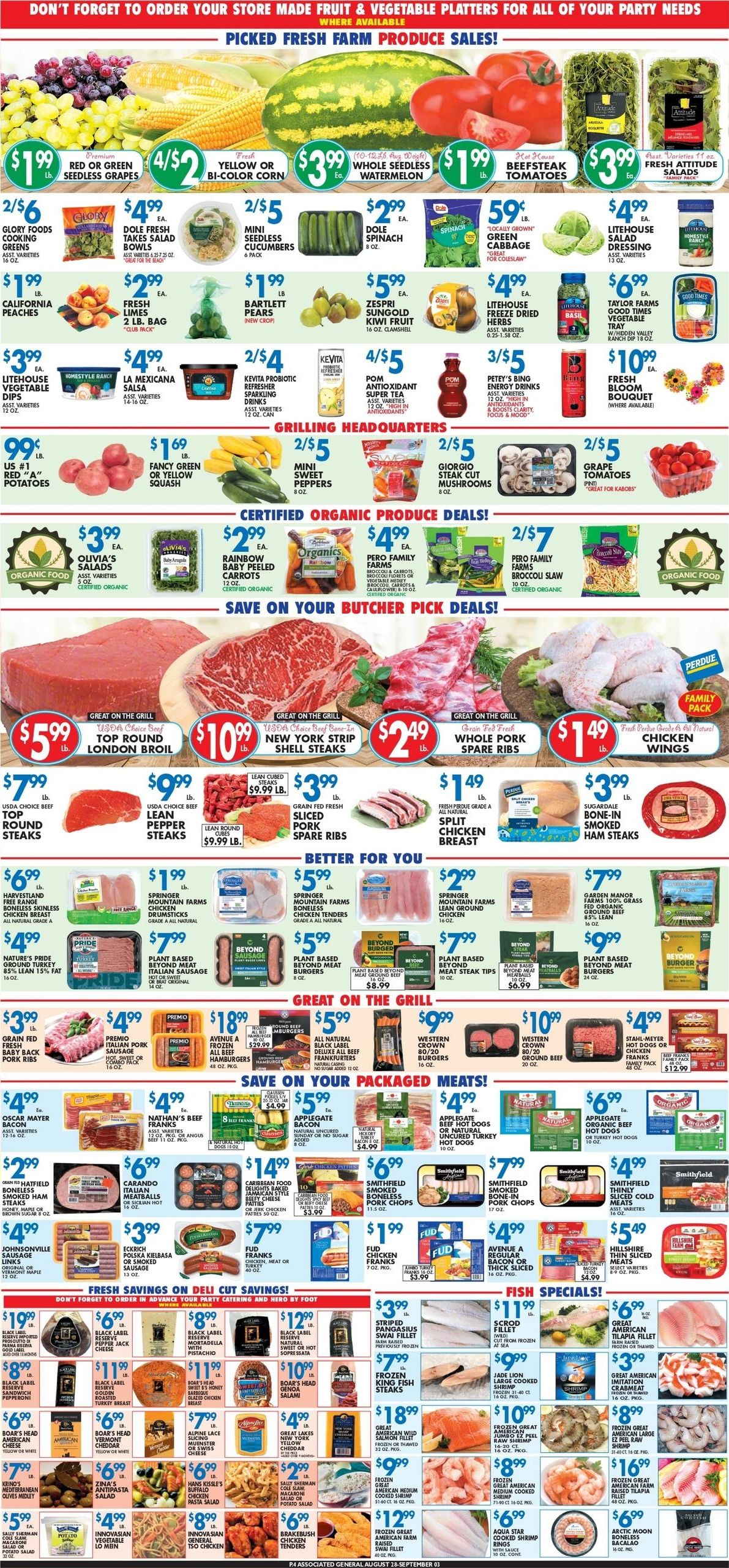 Associated Supermarkets (Astoria Area, NY) Weekly Ad August 28 - September 3, 2026