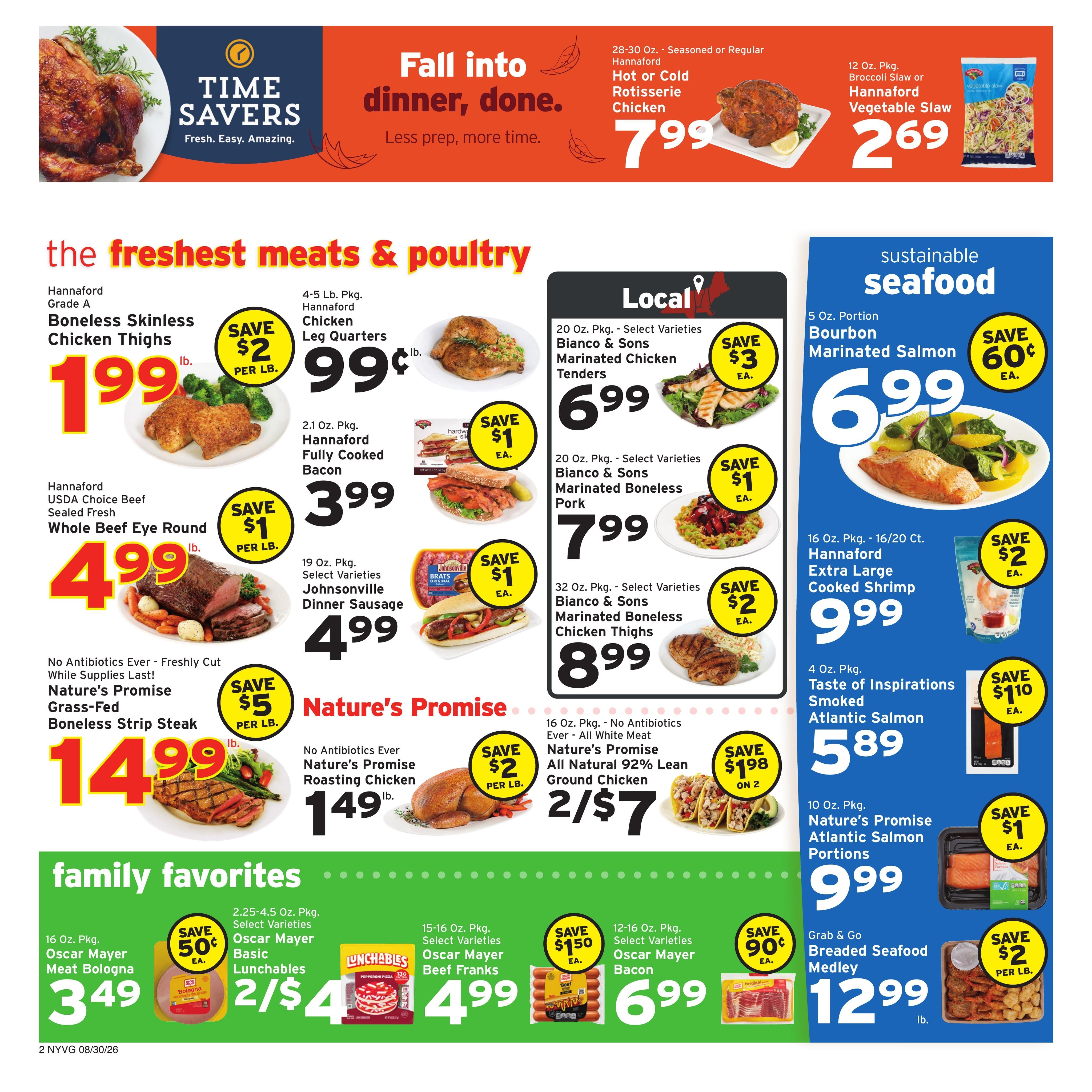Hannaford (Hyde Park Area, NY) Week 36 Weekly Ad August 30 - September 5, 2026