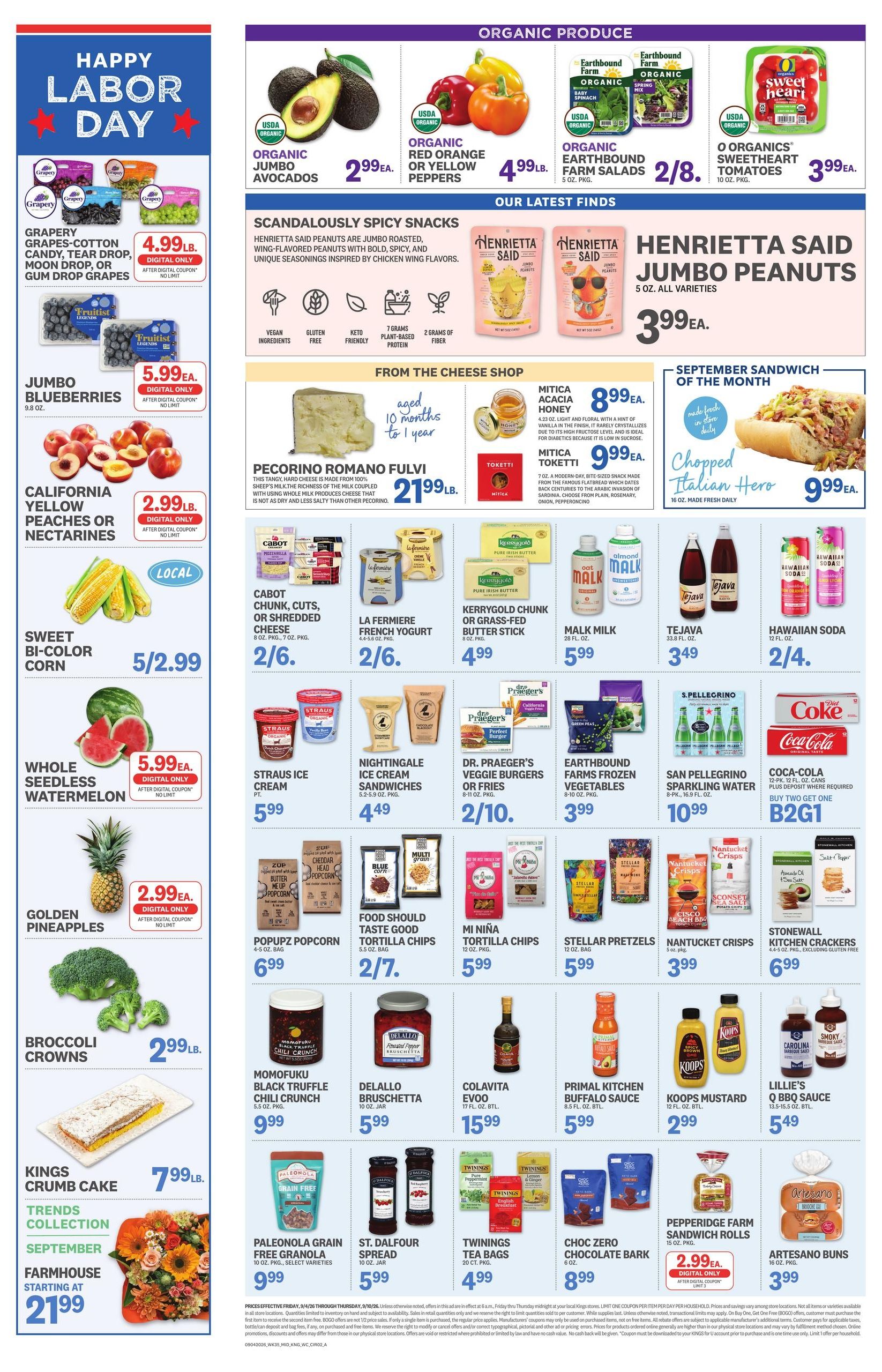 Kings Food Markets Weekly Ad September 4 - 10, 2026