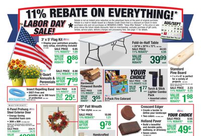 Menards (Beldenville Area, WI) 11% Rebate Sale Weekly Ad August 27 - September 7, 2026