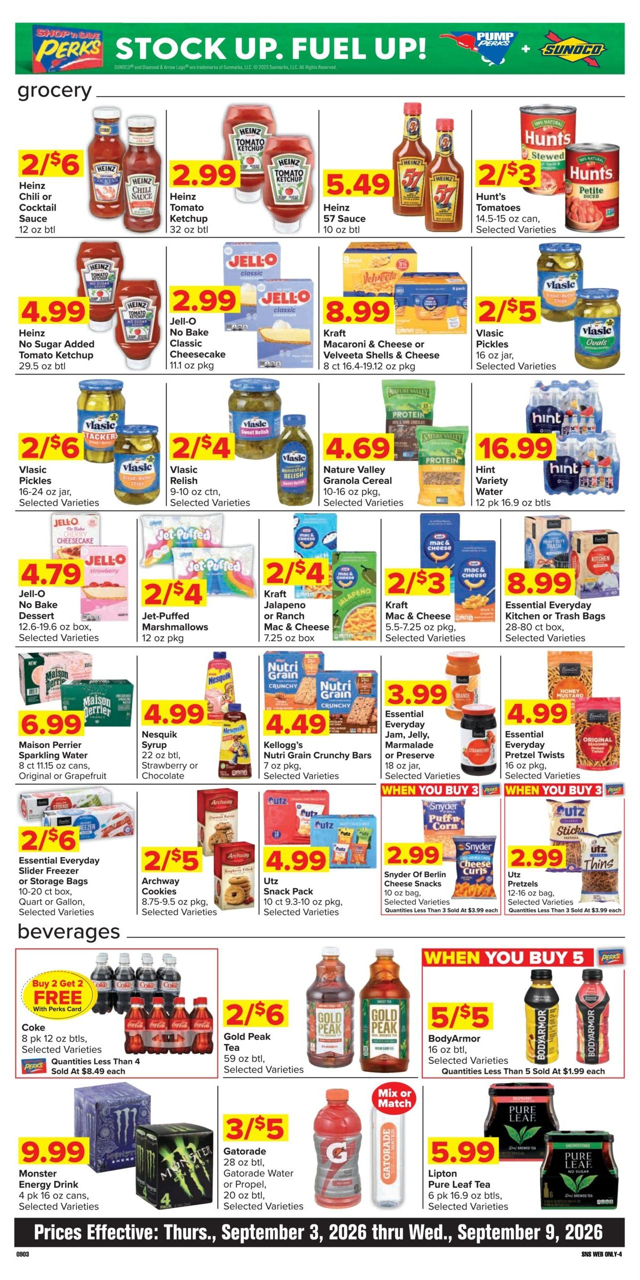 Shop 'n Save (Coalport Area, PA) Weekly Ad September 3 - 9, 2026