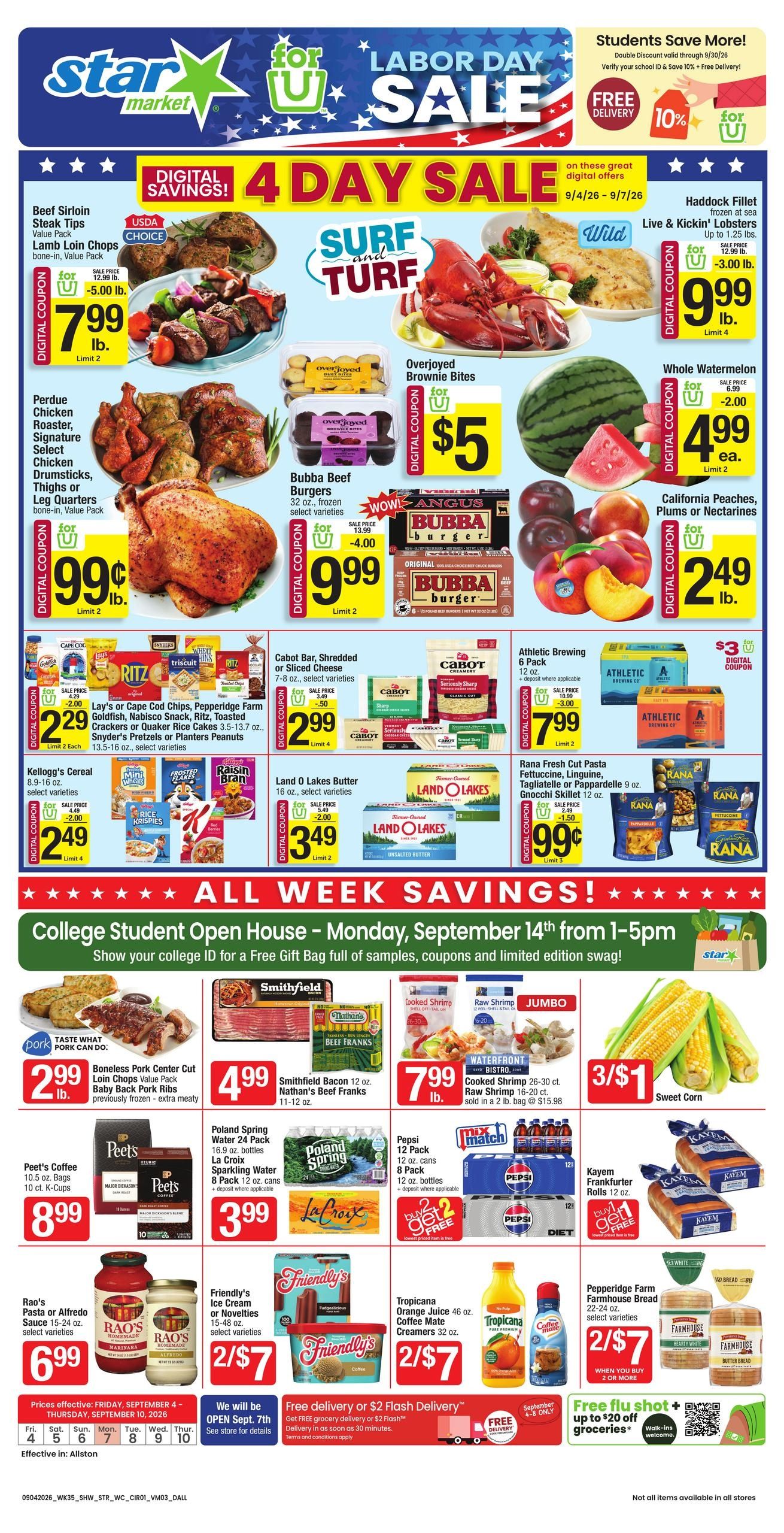 Star Market (Allston-Brookline Area, MA) Weekly Ad September 4 - 10, 2026