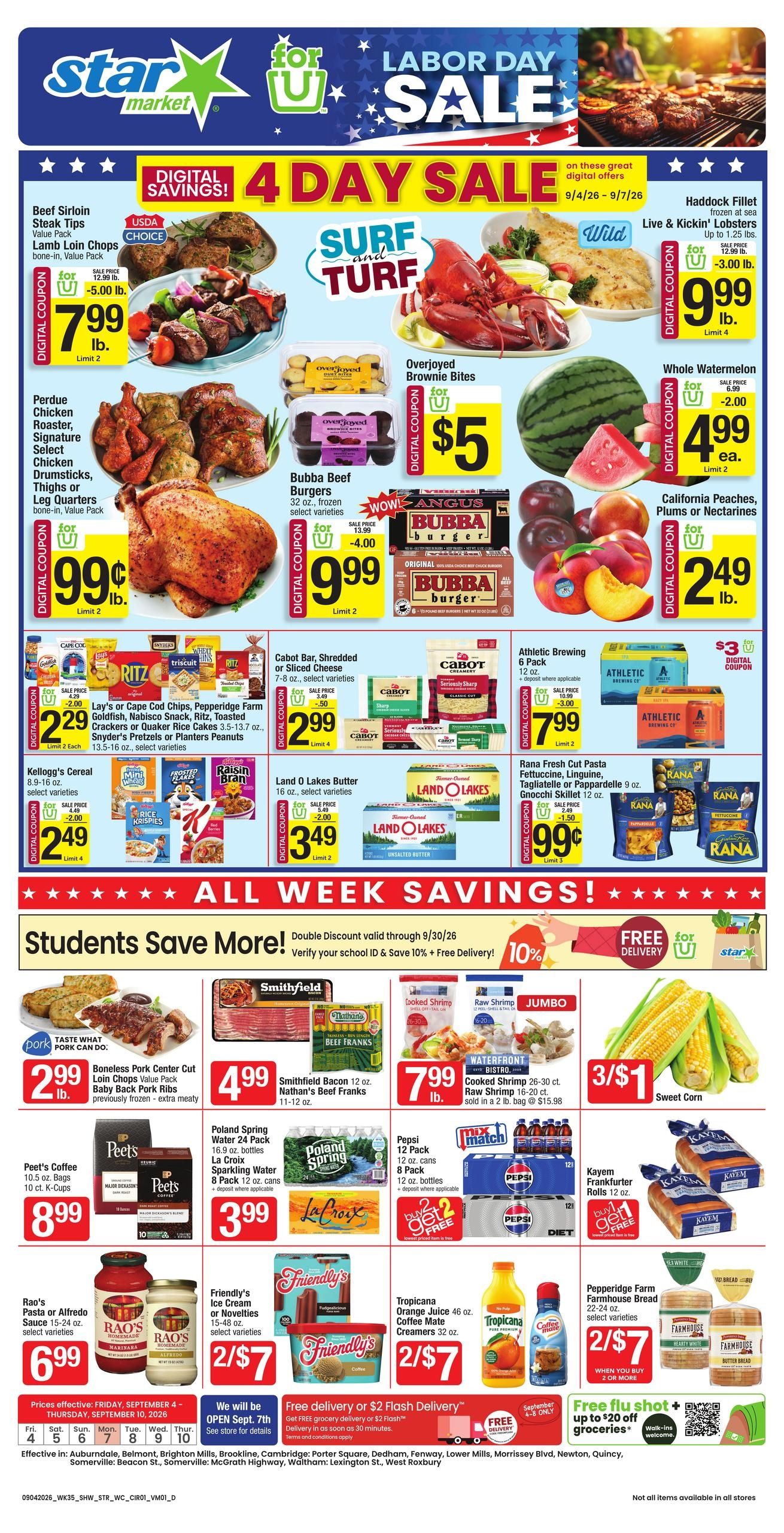 Star Market (Arlington Heights Area, MA) Weekly Ad September 4 - 10, 2026