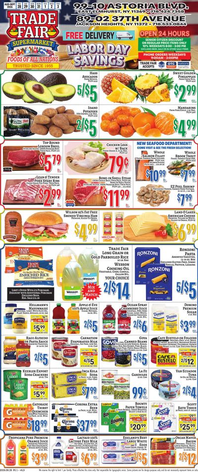 Trade Fair Supermarket (College Point Area, NY) Weekly Ad August 28 - September 3, 2026
