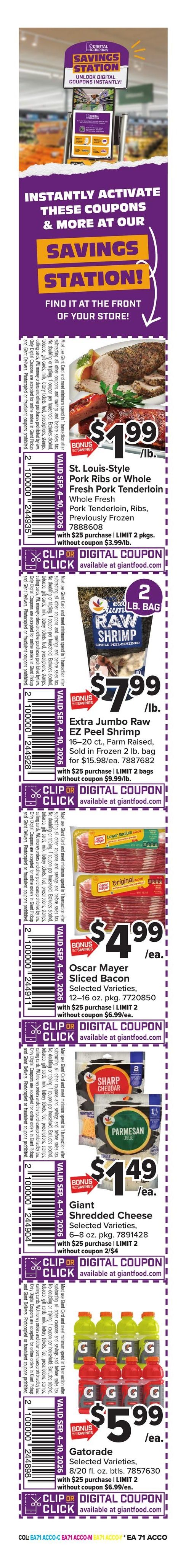 Giant Food (Annapolis Area, MD) Weekly Ad September 4 - 10, 2026