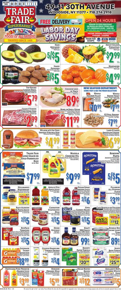 Trade Fair Supermarket (Woodside Area, NY) Weekly Ad August 28 - September 3, 2026