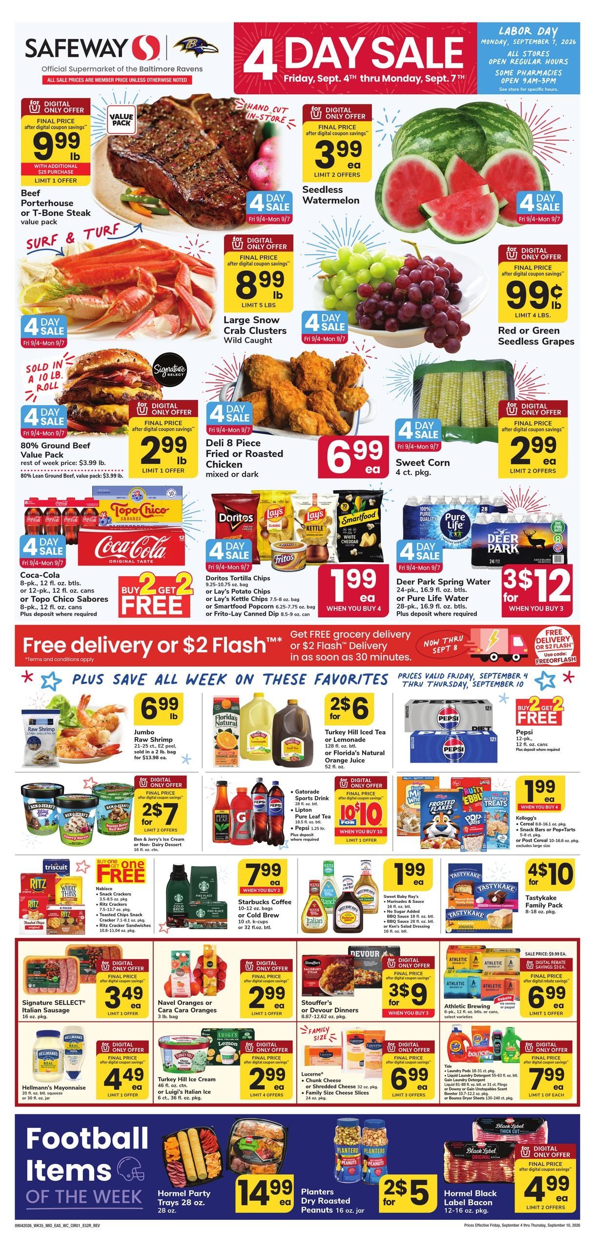 Safeway (Annapolis Area, MD) Weekly Ad September 4 - 10, 2026