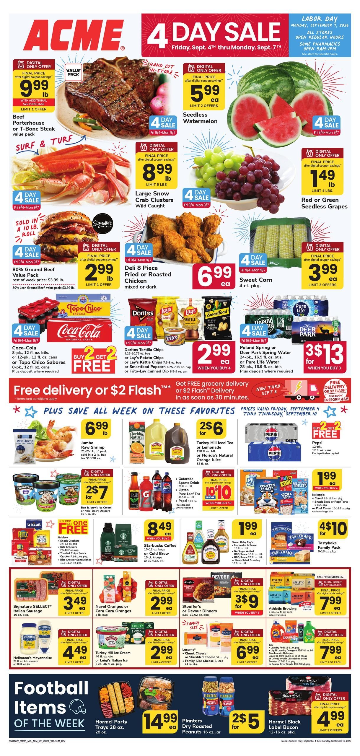Acme Markets (Bethany Beach Area, DE) Weekly Ad September 4 - 10, 2026