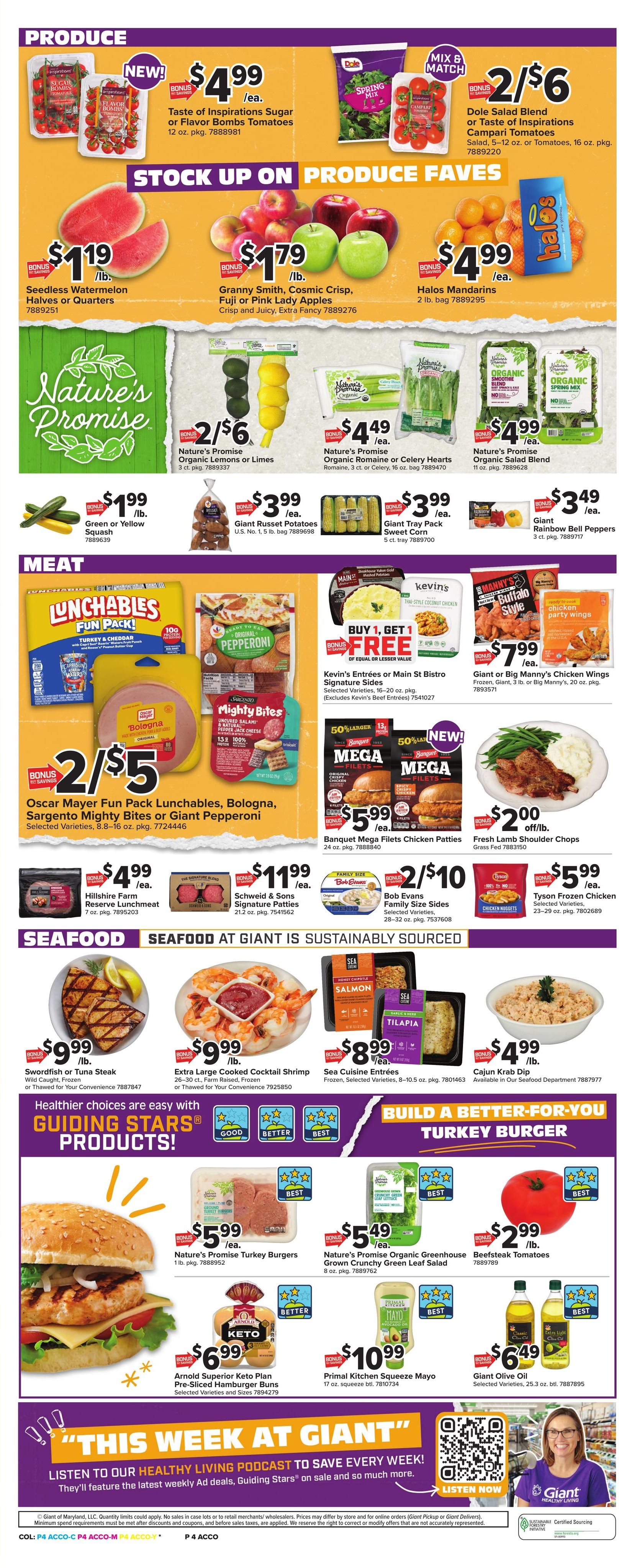 Giant Food (Parcel Return Service Area, DC) Weekly Ad September 4 - 10, 2026