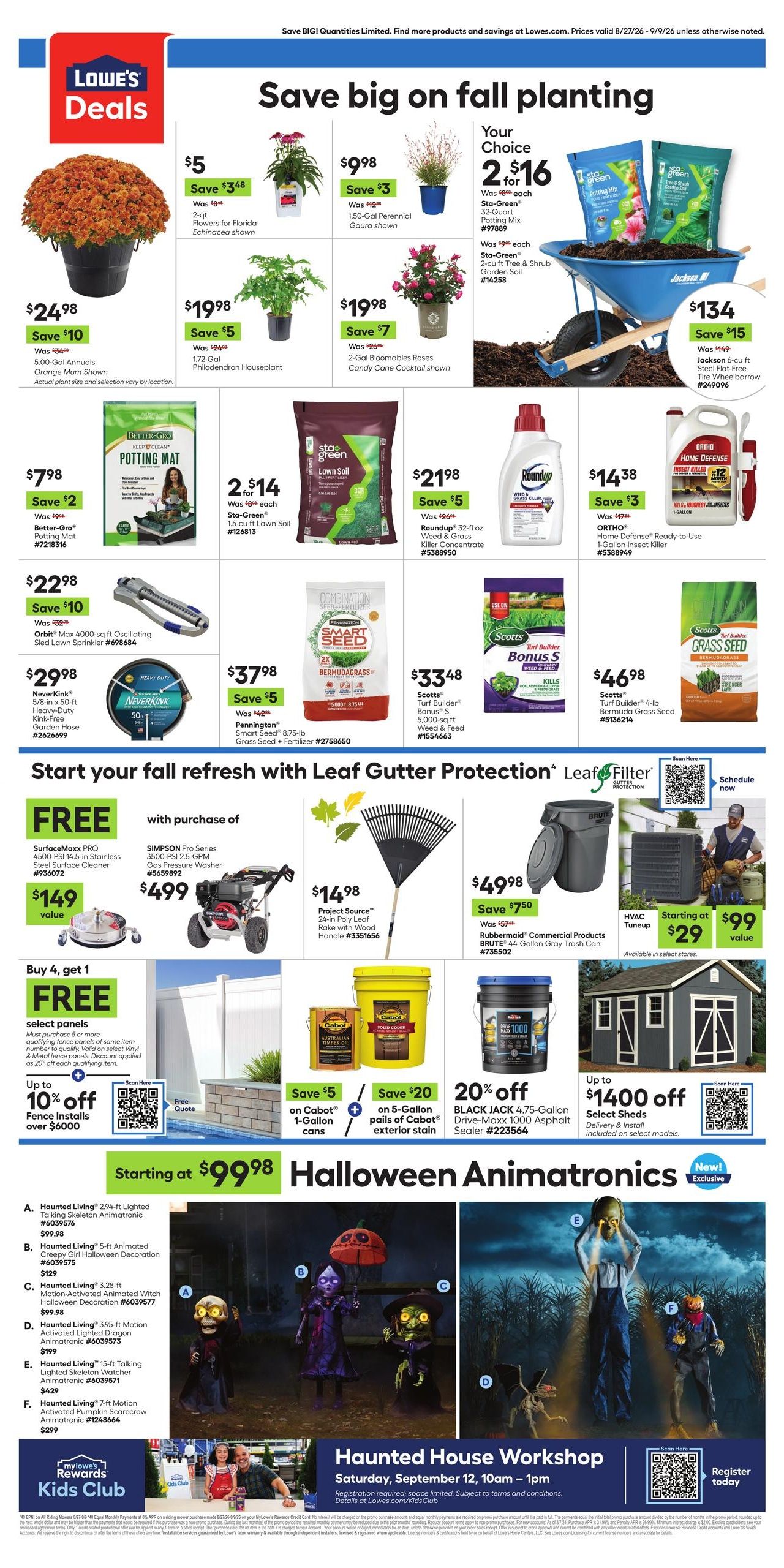 Lowe's (Altamonte Springs Area, FL) Weekly Ad August 27 - September 9, 2026