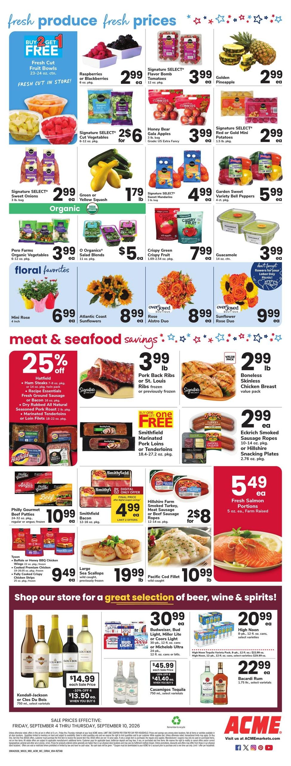 Acme Markets (Edgewater Area, NJ) Weekly Ad September 4 - 10, 2026