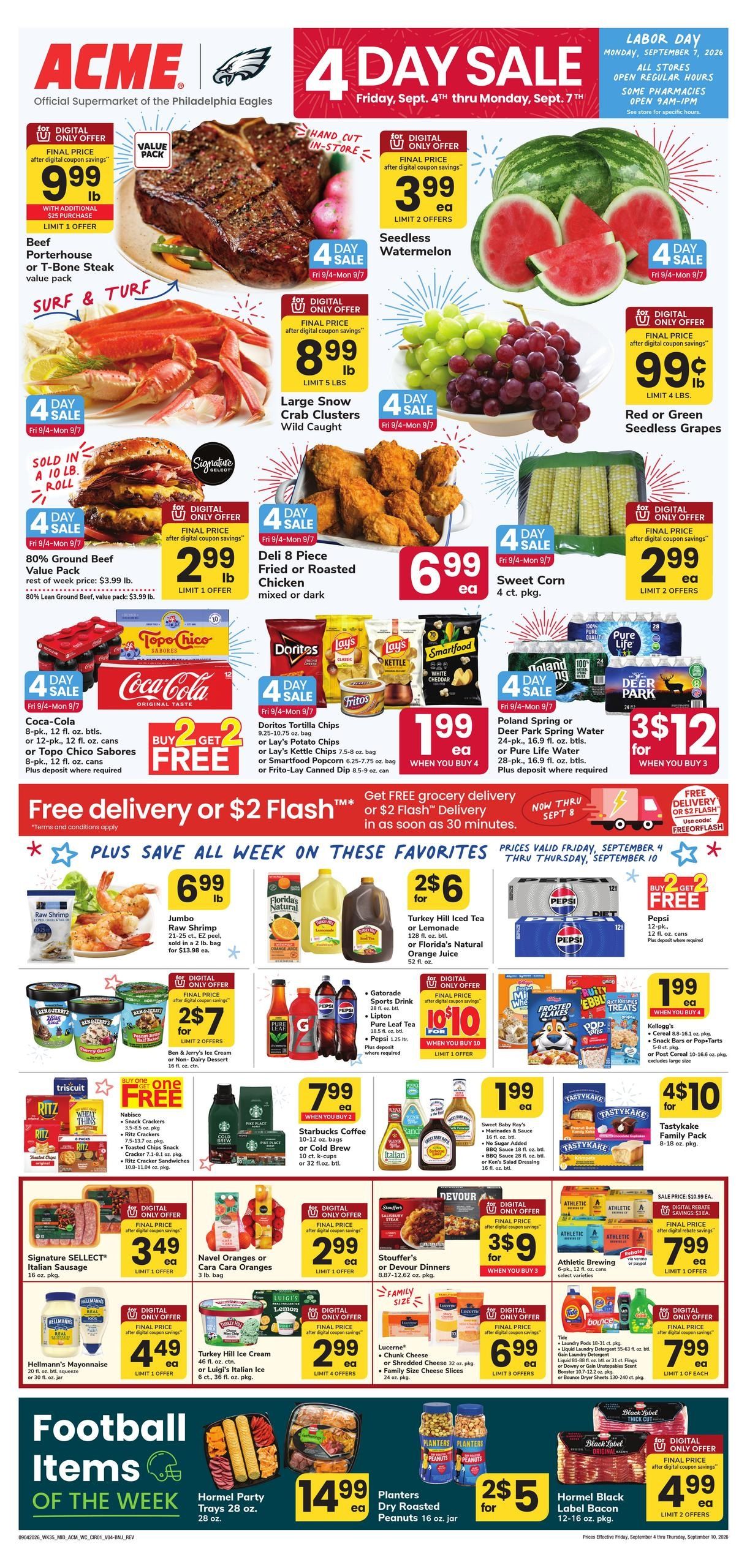 Acme Markets (Haddonfield Area, NJ) Weekly Ad September 4 - 10, 2026