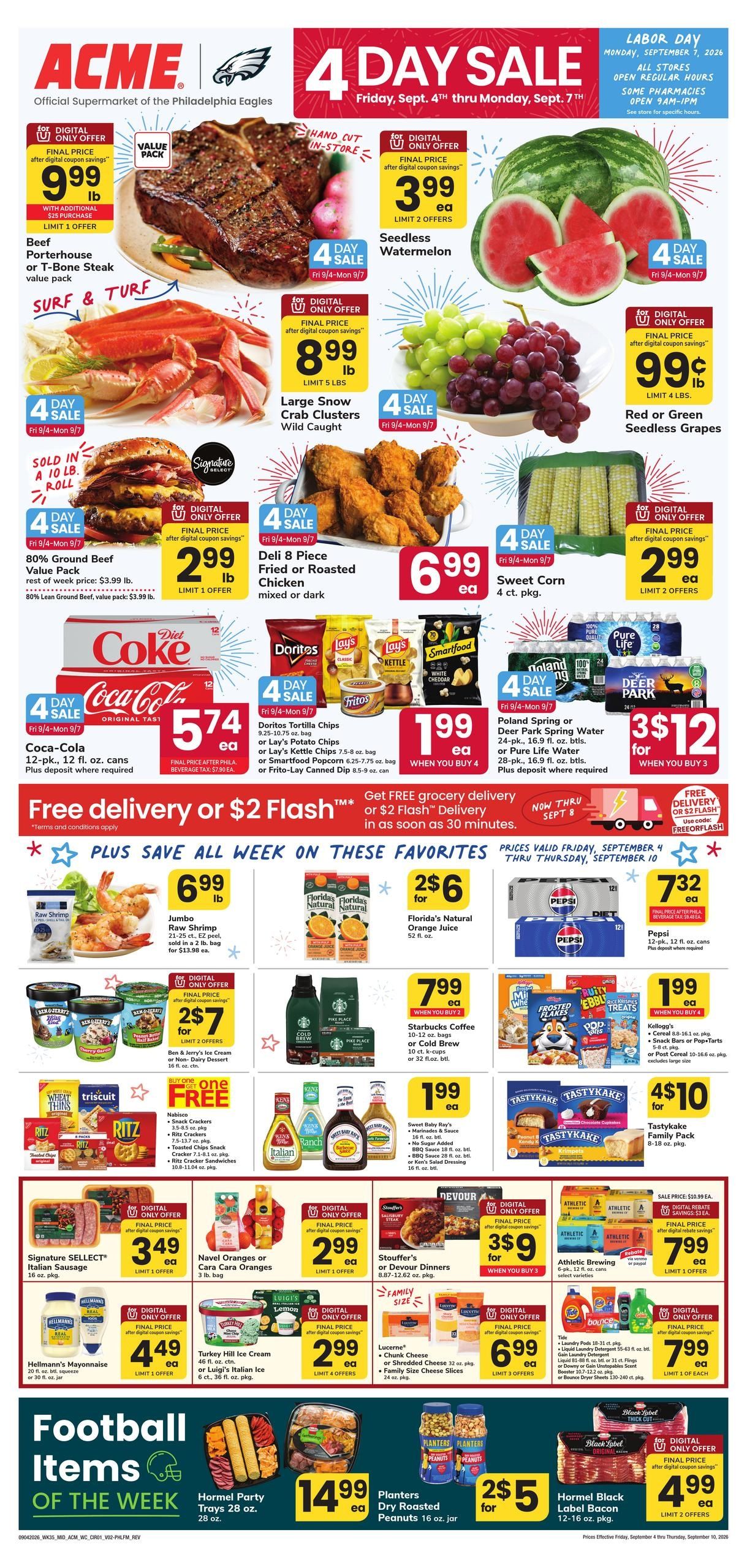 Acme Markets (Palmyra Area, NJ) Weekly Ad September 4 - 10, 2026